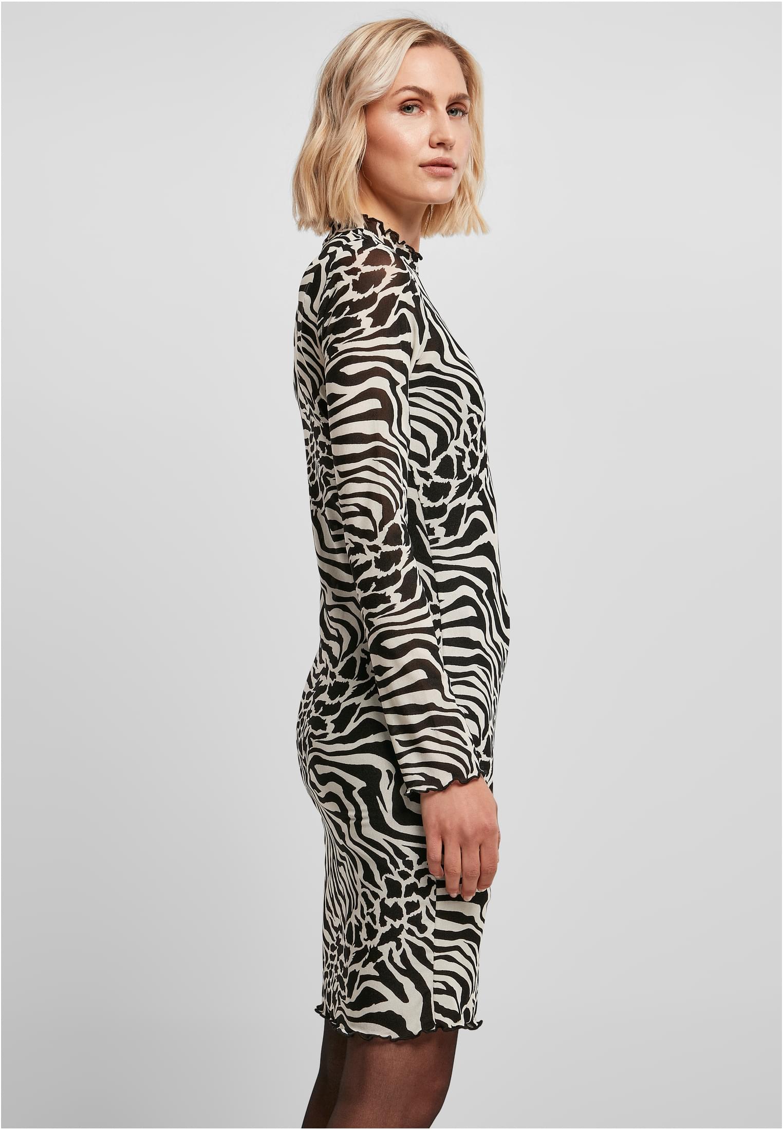 Ladies AOP Double Layer Dress white/black 3XL - variant image 3