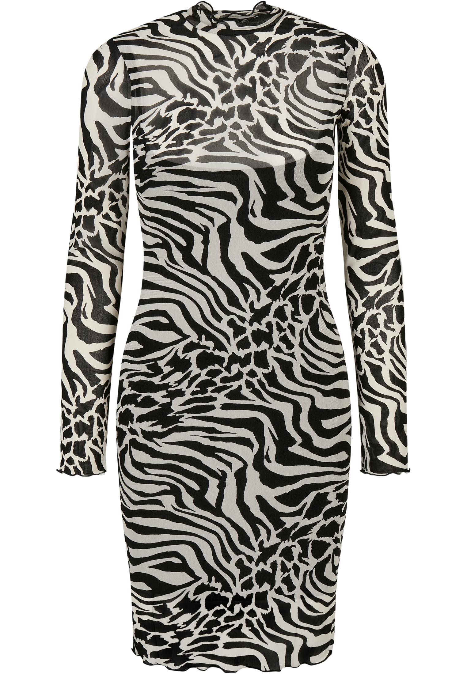 Ladies AOP Double Layer Dress white/black 3XL - variant image 5