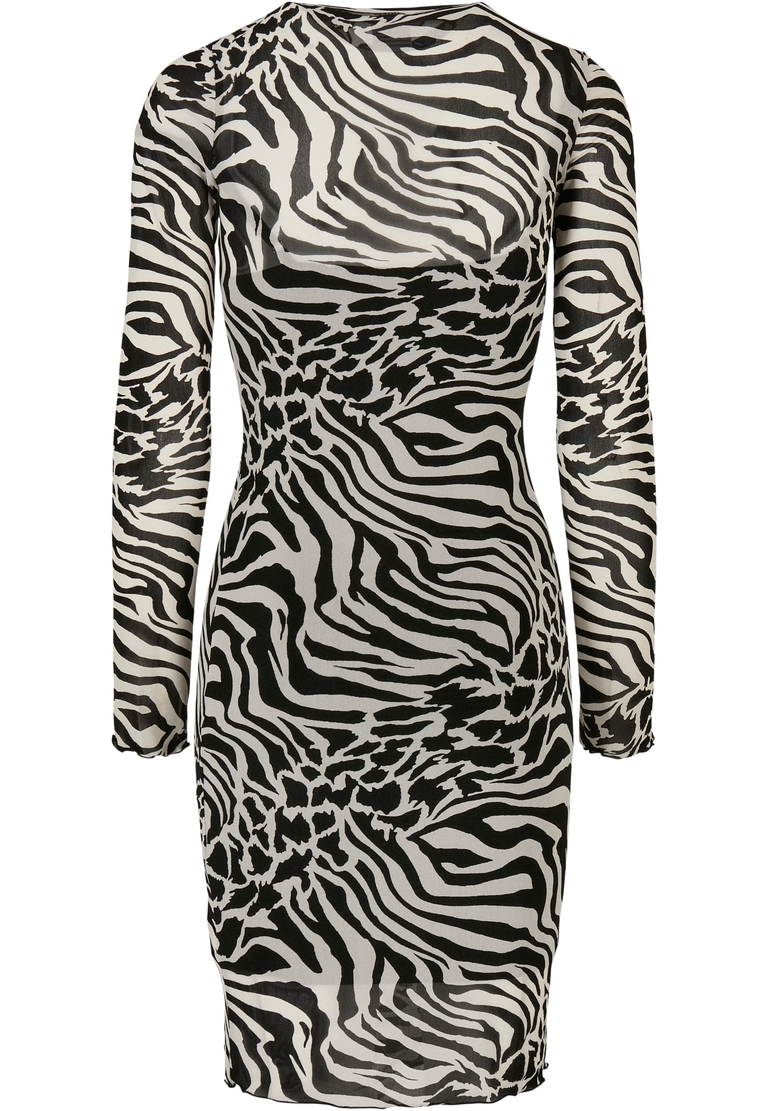 Ladies AOP Double Layer Dress white/black 3XL - variant image 6