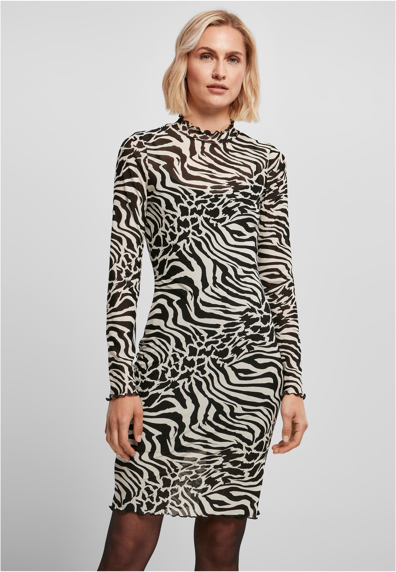 Ladies AOP Double Layer Dress white/black 3XL - alternate variant 1