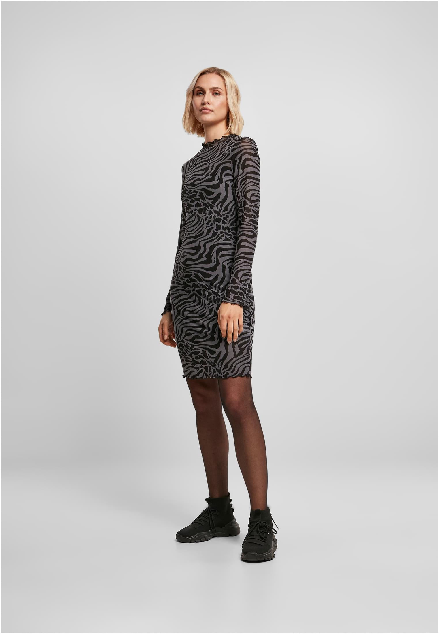 Ladies AOP Double Layer Dress asphalt/black 3XL - variant image 4