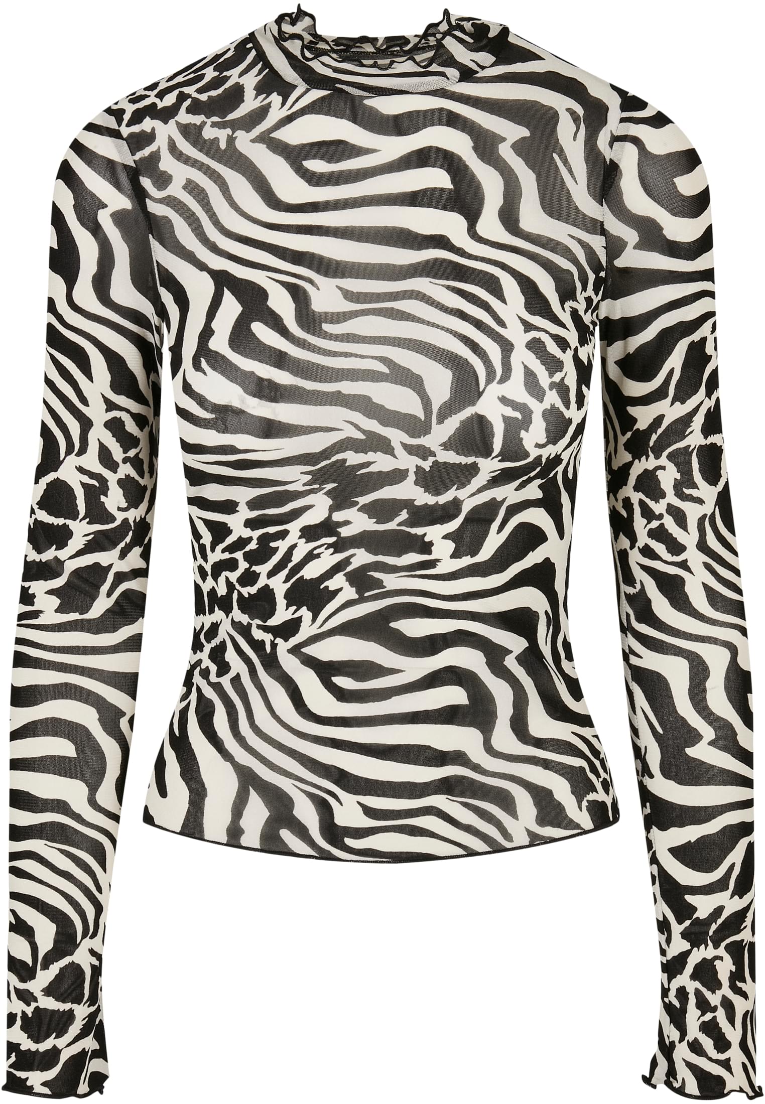 Femmes AOP Maille Col Rouche Longuette Blanc/Noir 3XL
 - variant image 5
