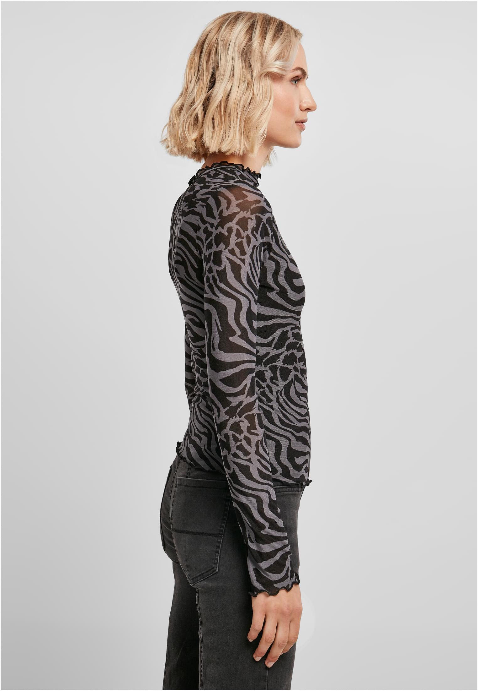 Femmes AOP Mesh Turtleneck Longsleeve asphalte/noir 3XL
 - variant image 3