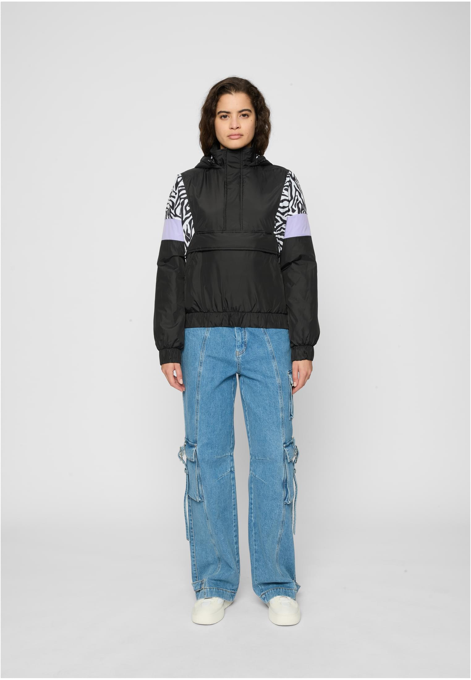 Ladies AOP Mixed Pull Over Jacket black/zebra 3XL - variant image 2