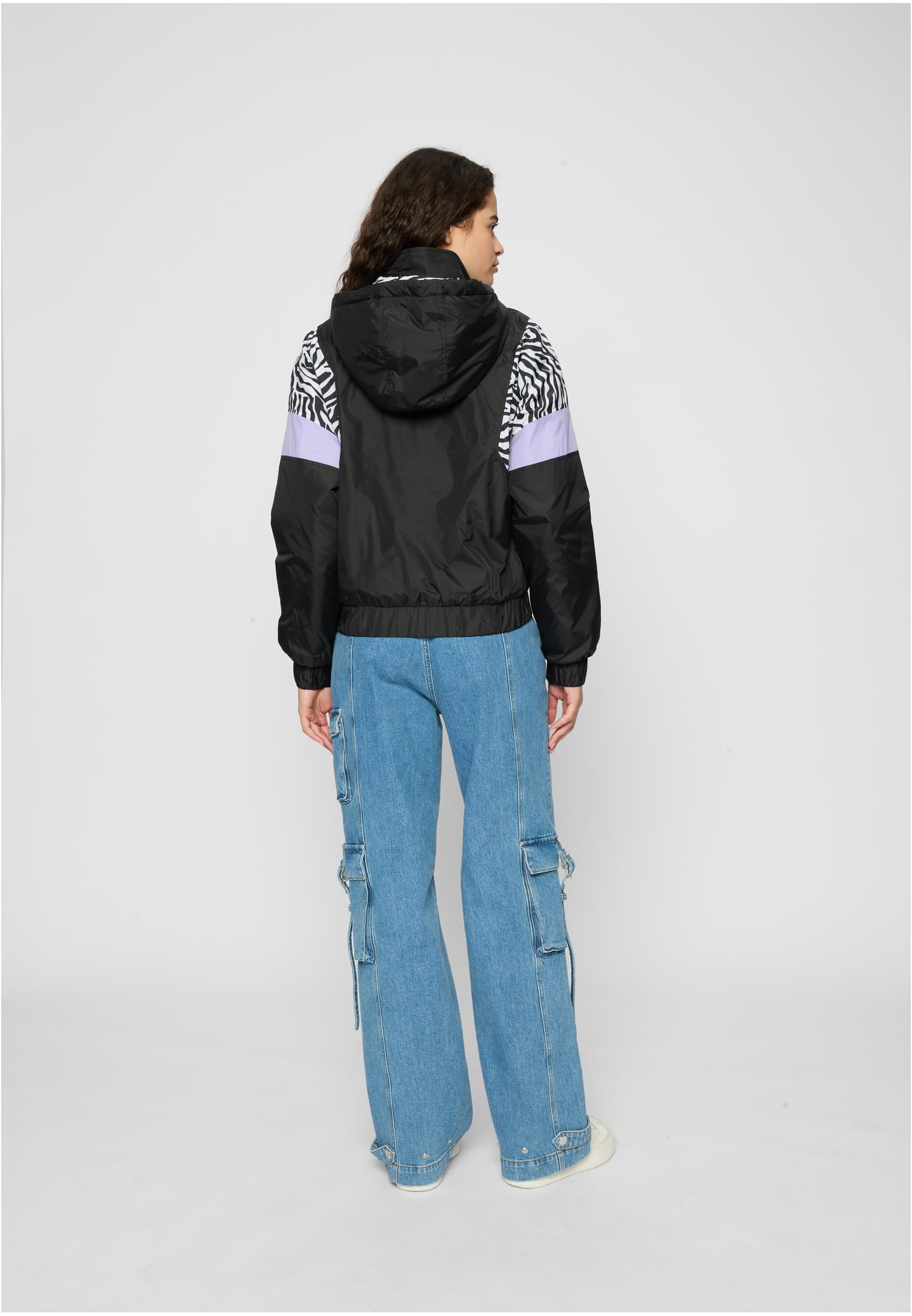 Ladies AOP Mixed Pull Over Jacket black/zebra 3XL - variant image 3