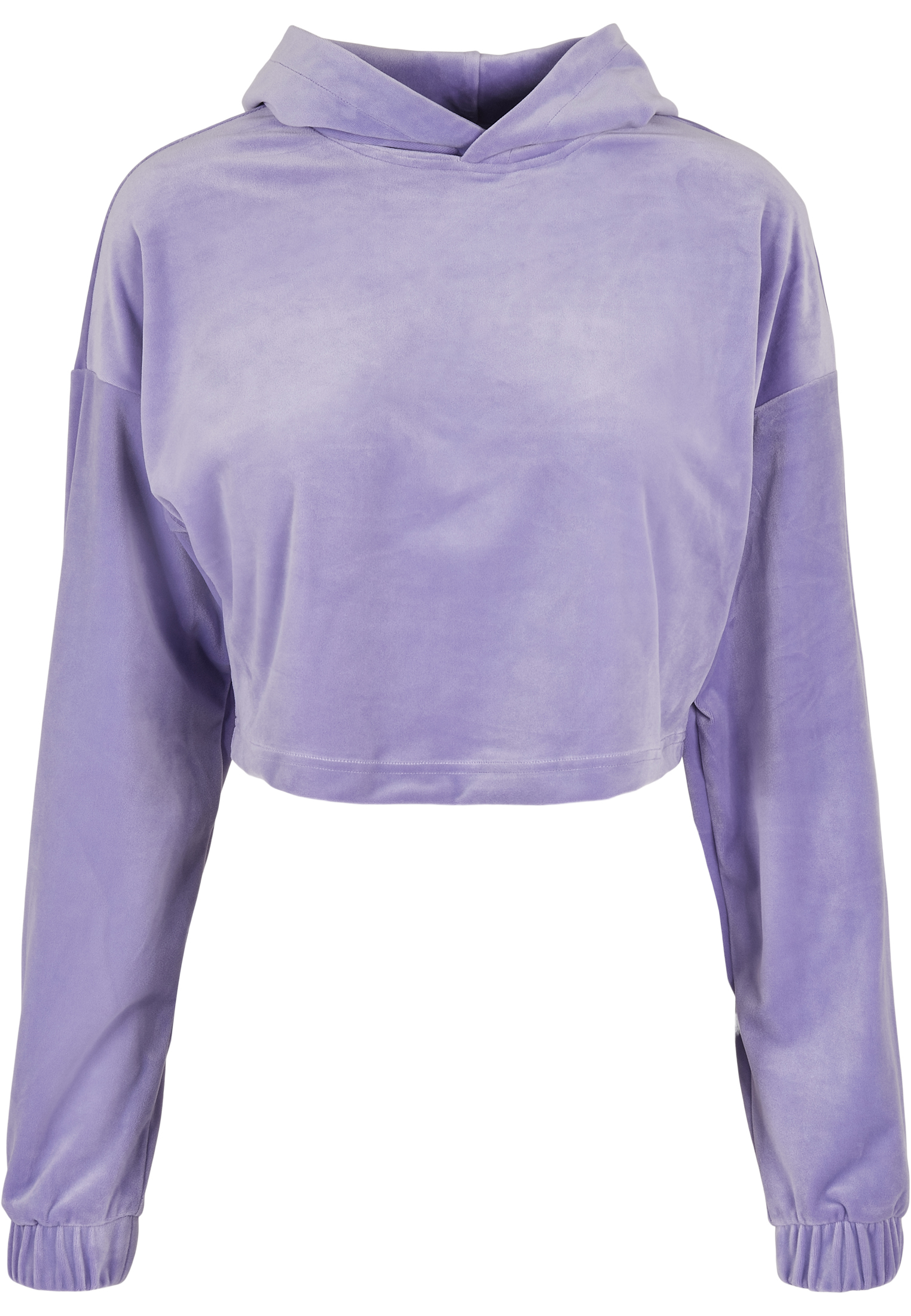 Ladies Cropped Velvet Oversized Hoody lavender 3XL - variant image 5