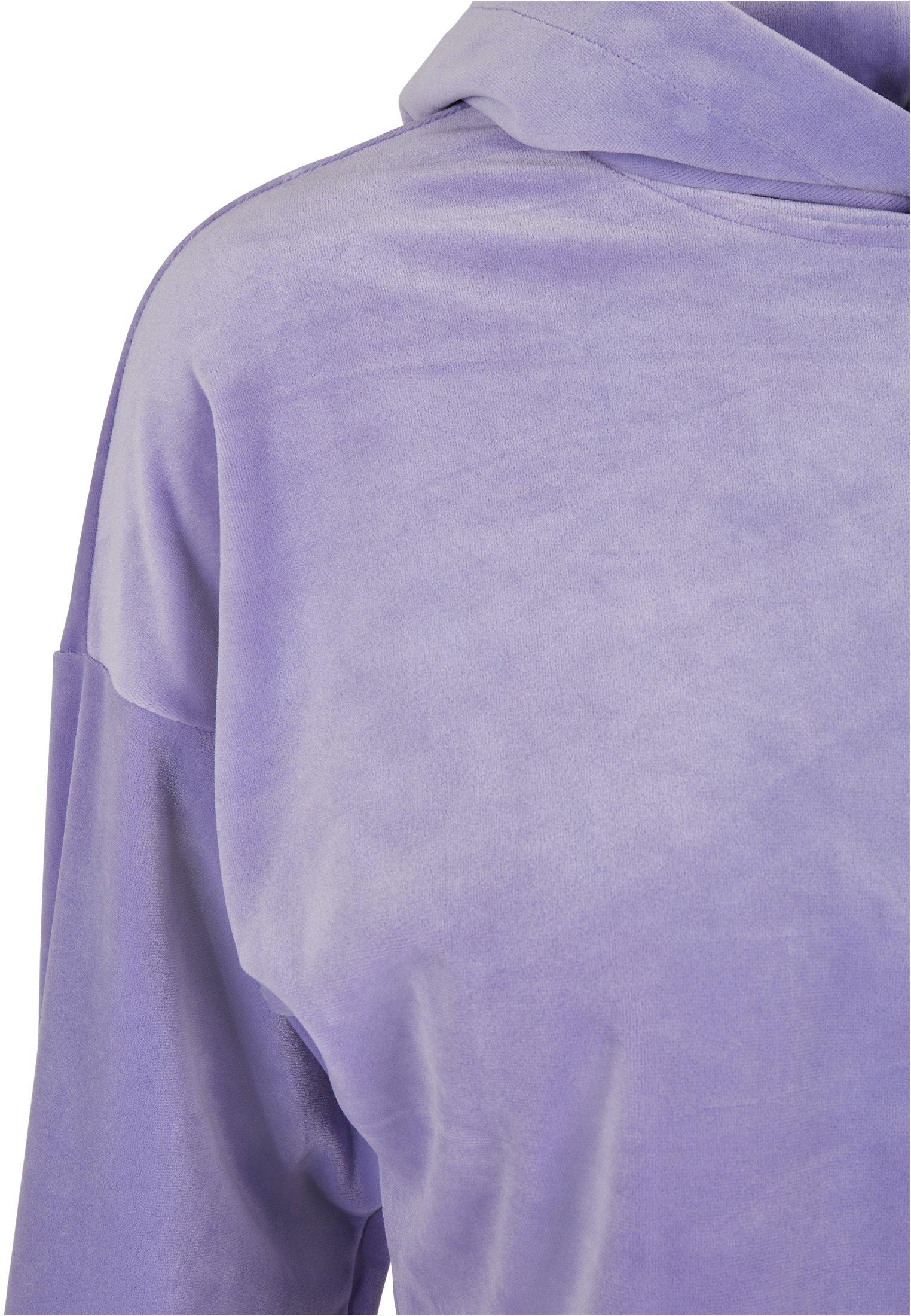 Ladies Cropped Velvet Oversized Hoody lavender 3XL - variant image 8
