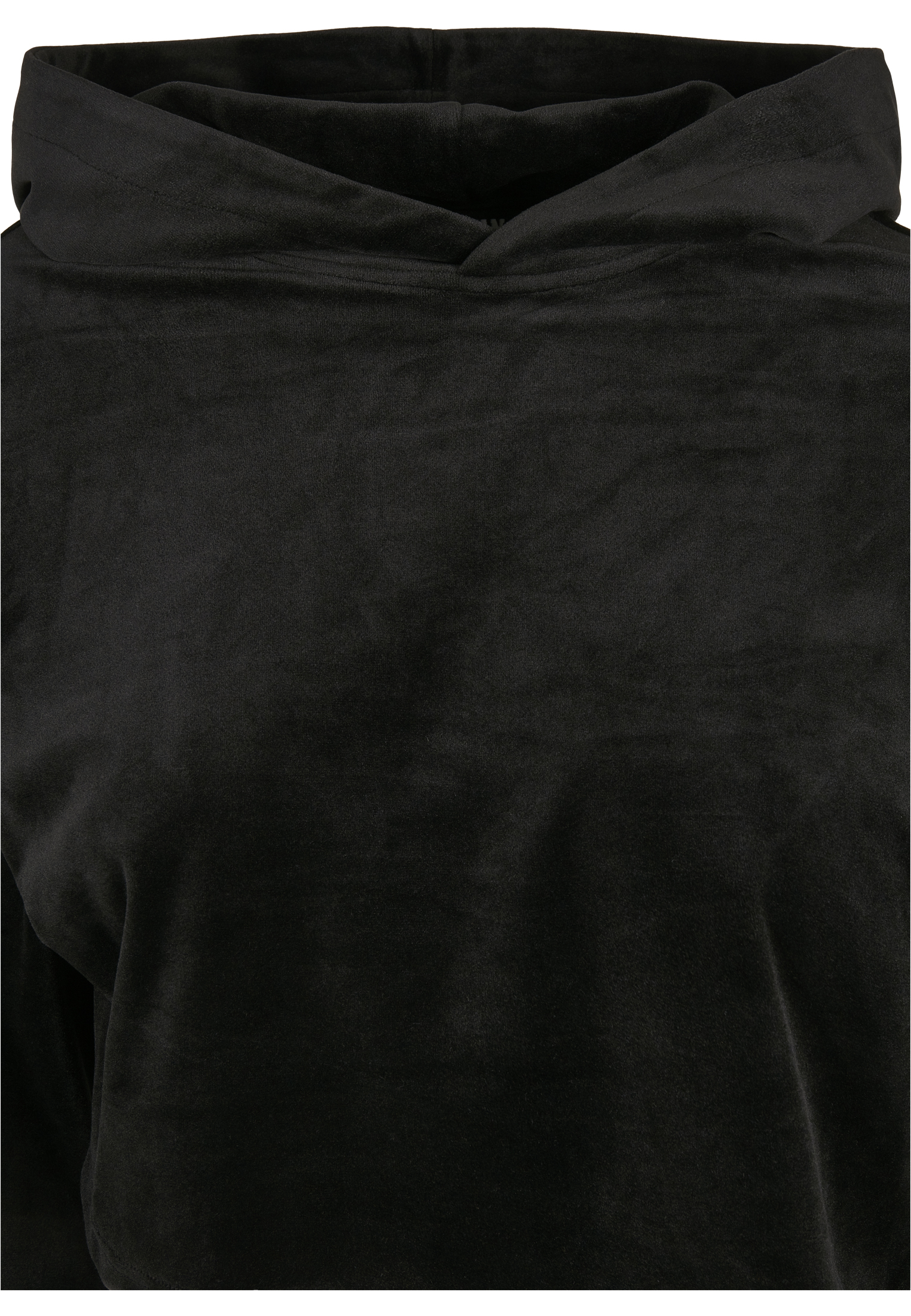 Ladies Cropped Velvet Oversized Hoody black 3XL - variant image 7