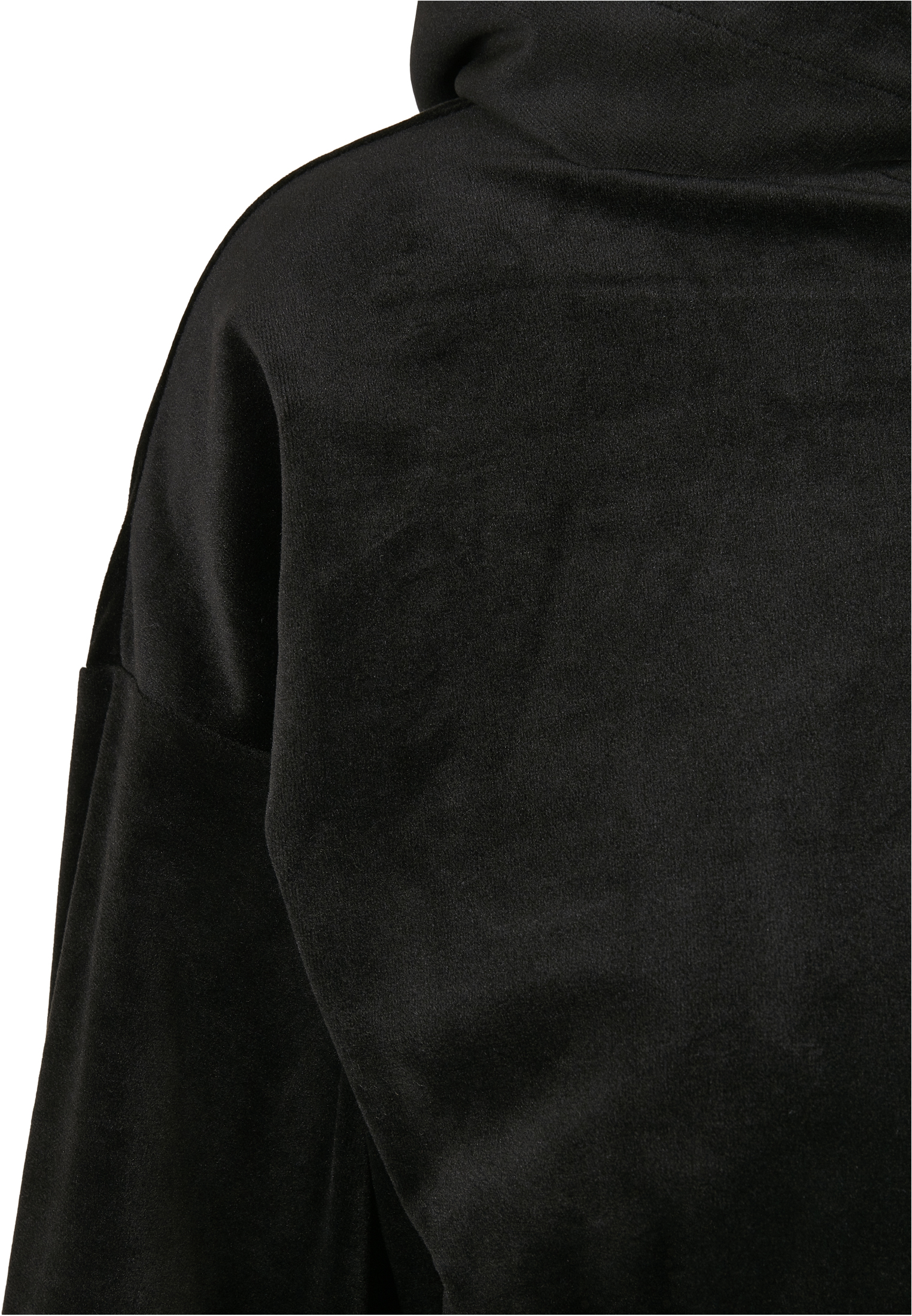 Ladies Cropped Velvet Oversized Hoody black 3XL - variant image 8