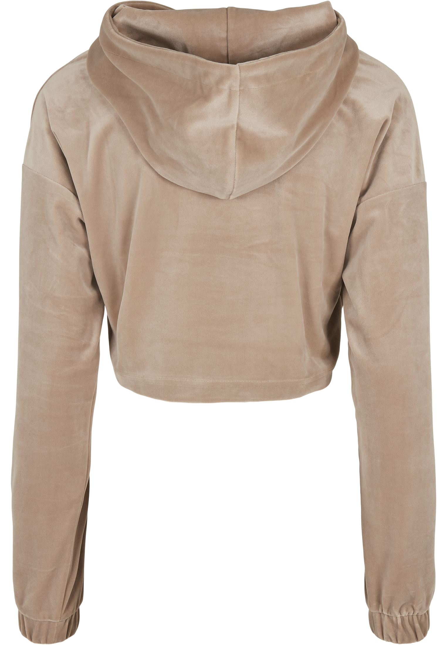 Ladies Cropped Velvet Oversized Hoody softtaupe 3XL - variant image 6