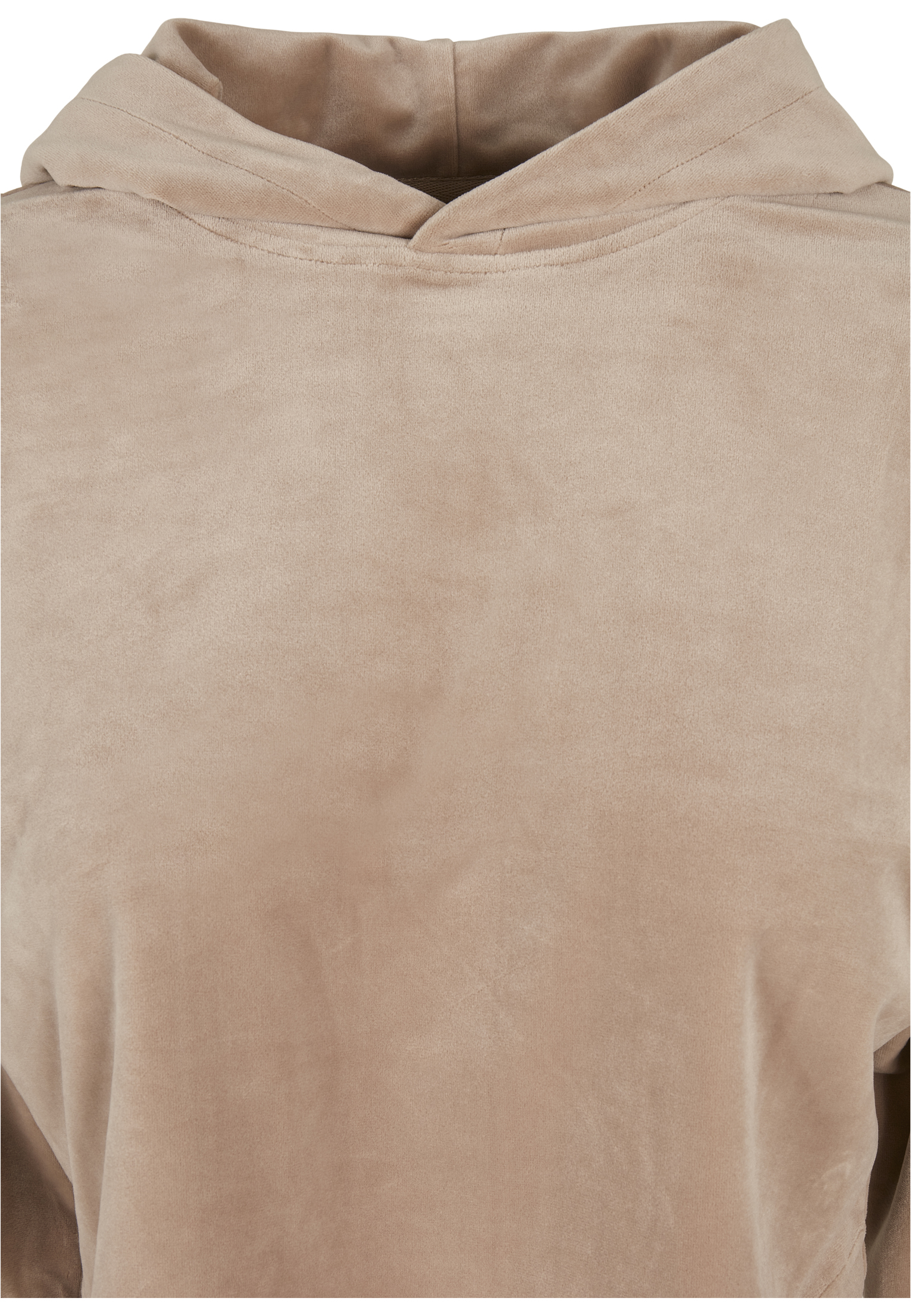 Ladies Cropped Velvet Oversized Hoody softtaupe 3XL - variant image 7