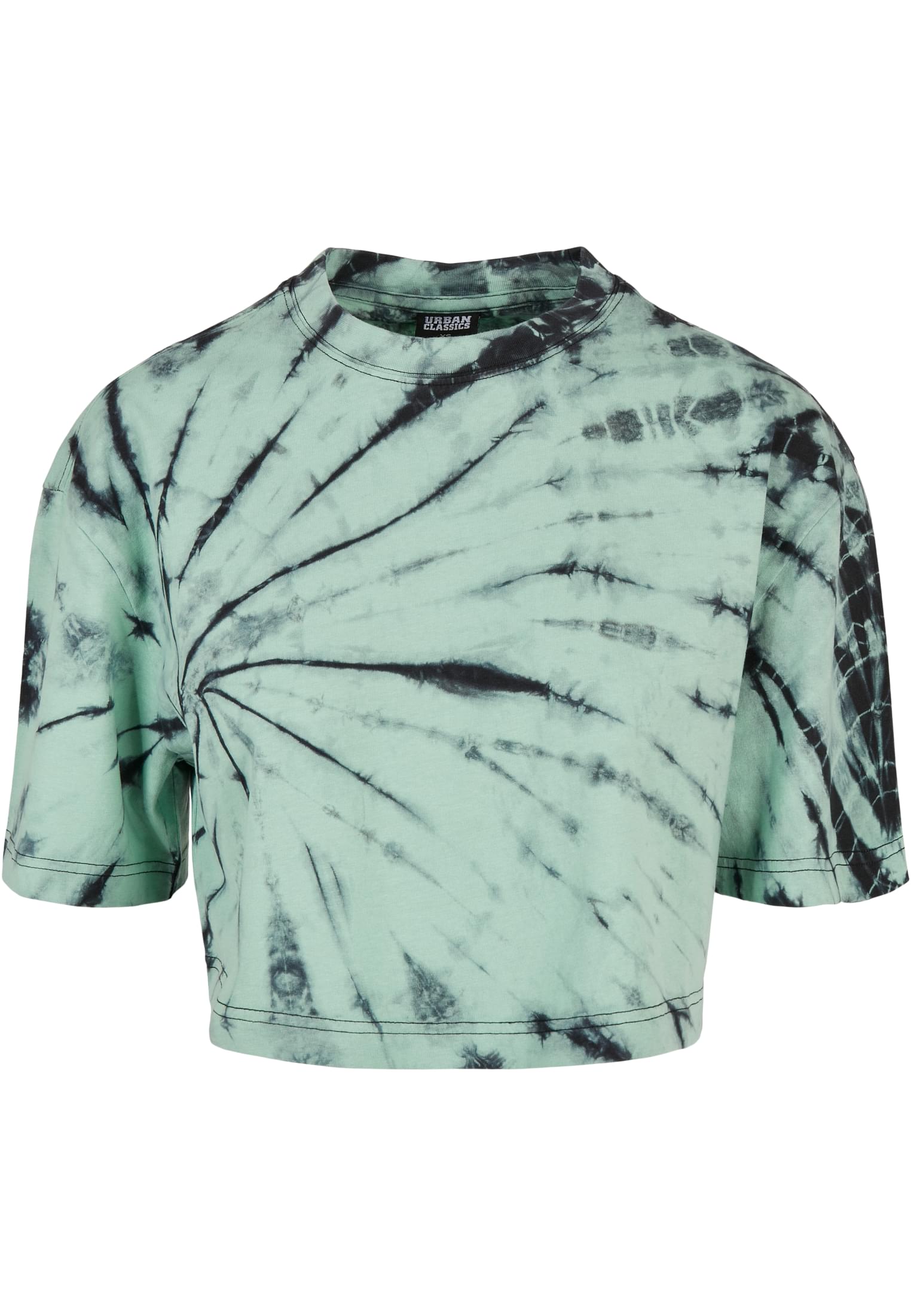 Ladies Oversized Cropped Tie Dye Tee black/ghostgreen 3XL - variant image 5
