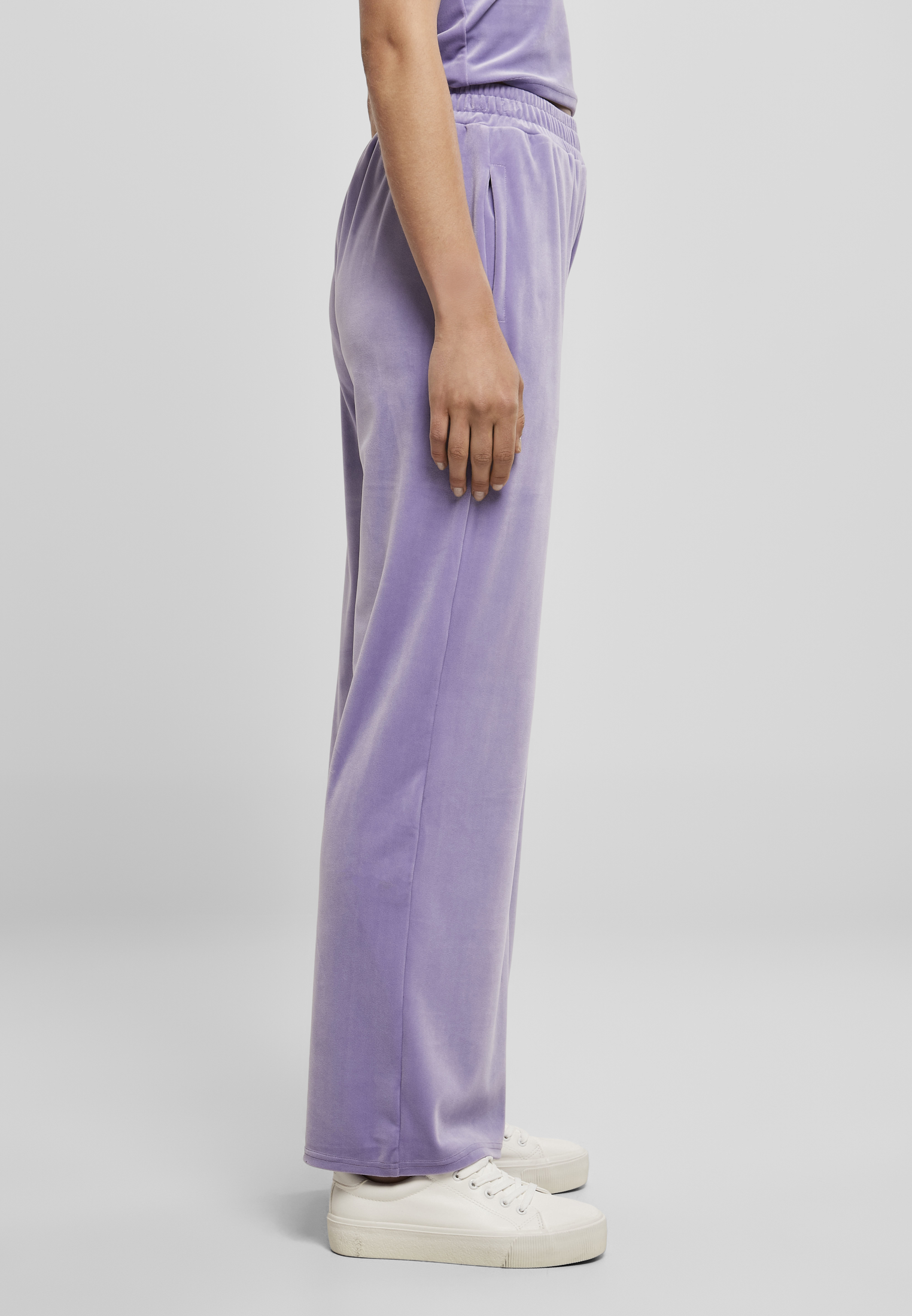 Ladies High Waist Straight Velvet Sweatpants lavender 3XL - variant image 3