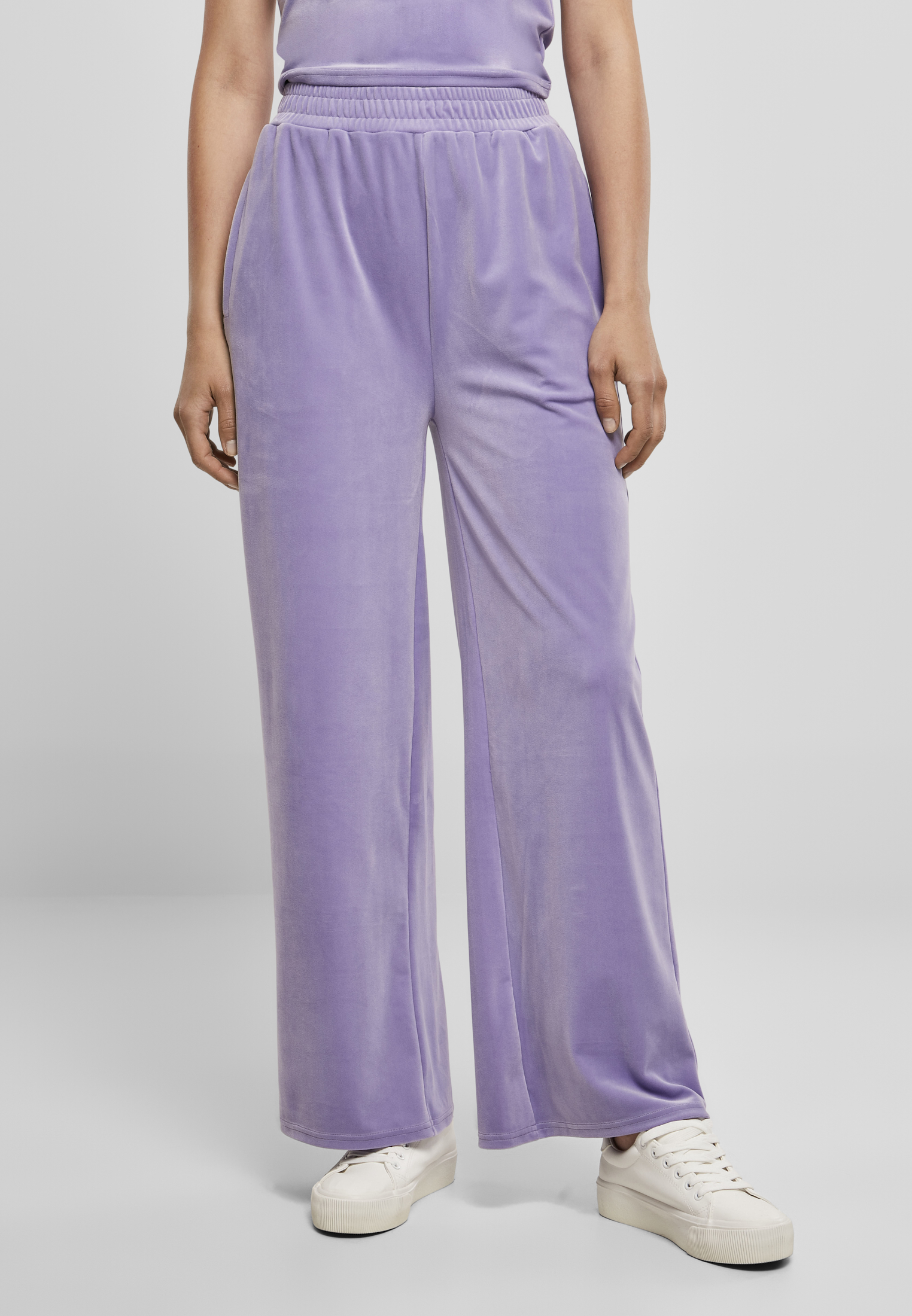 Ladies High Waist Straight Velvet Sweatpants lavender 3XL - alternate variant 2