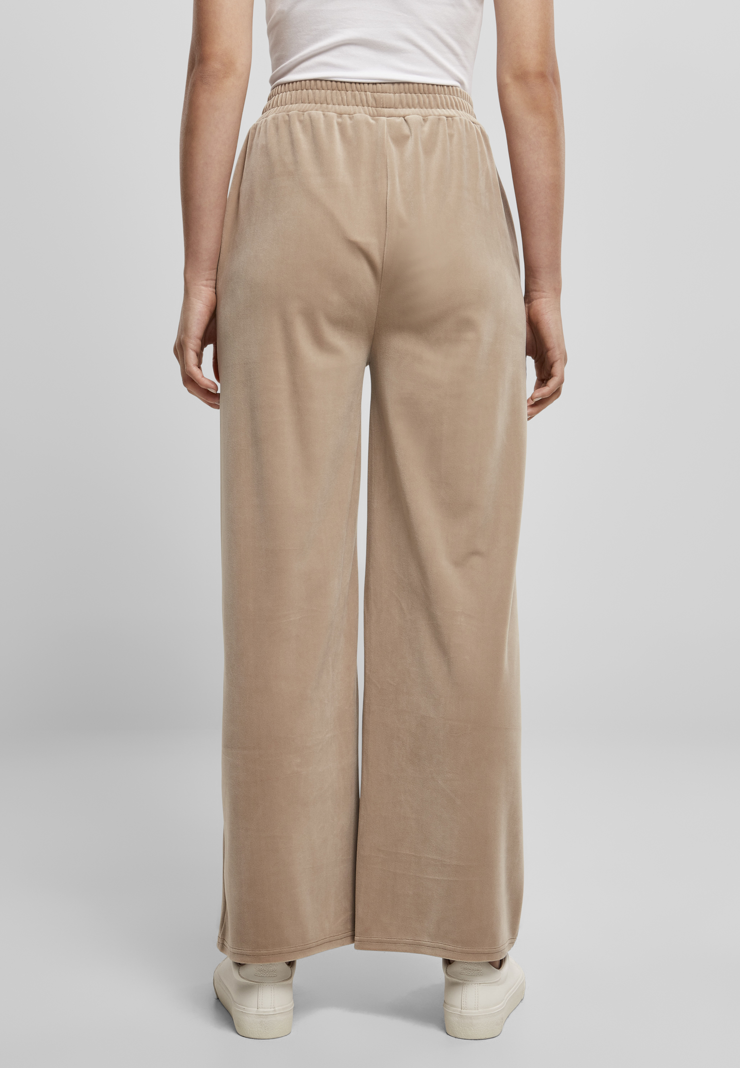 Ladies High Waist Straight Velvet Sweatpants softtaupe 3XL - variant image 2
