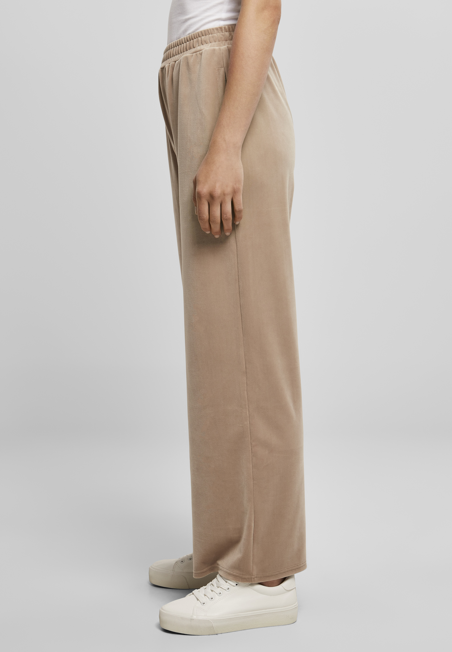 Ladies High Waist Straight Velvet Sweatpants softtaupe 3XL - variant image 1