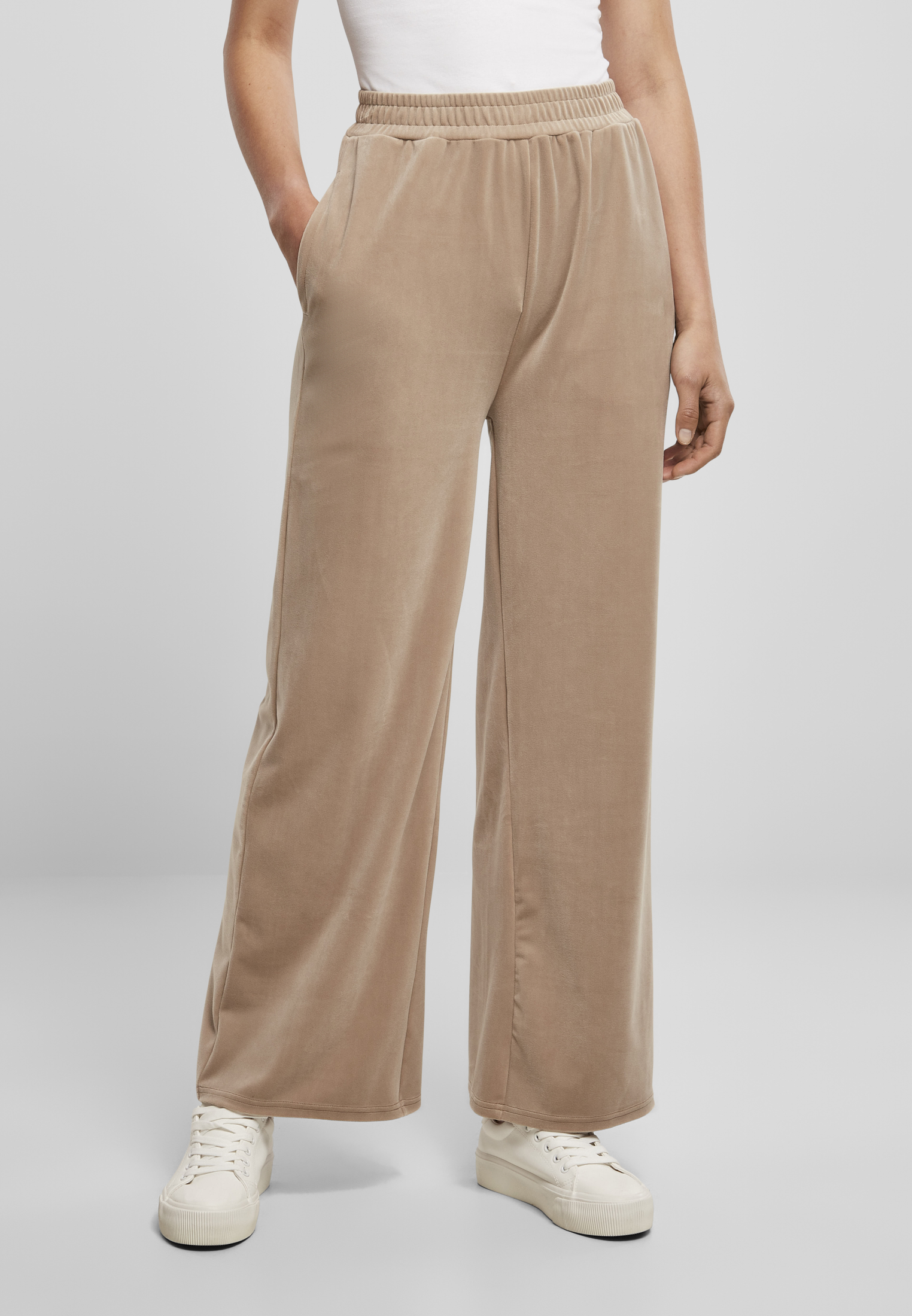 Ladies High Waist Straight Velvet Sweatpants softtaupe 3XL - alternate variant 3