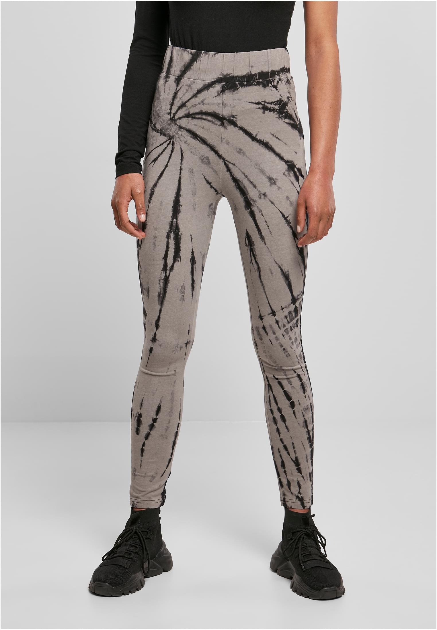 Ladies Cotton Tie Dye High Waist Leggings black/asphalt 3XL - alternate variant 2