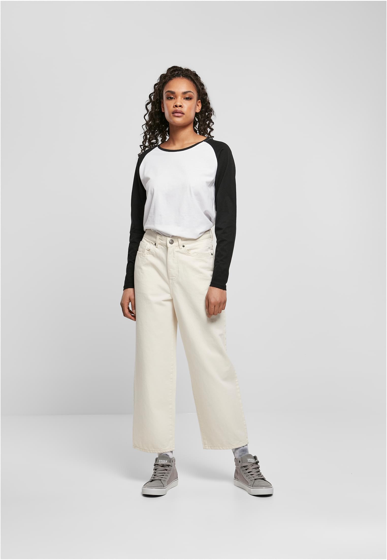 Ladies Contrast Raglan Longsleeve white/black 3XL - variant image 4