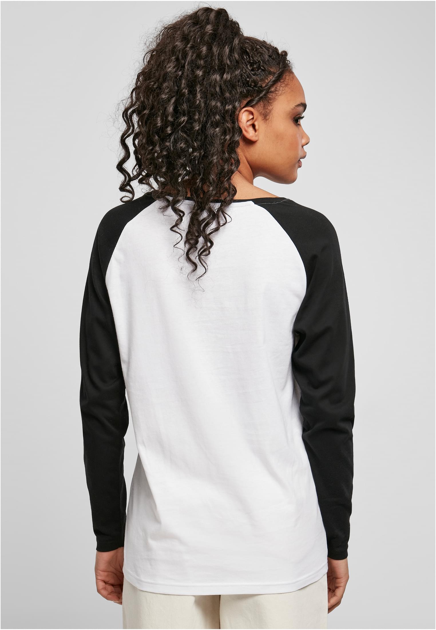 Ladies Contrast Raglan Longsleeve white/black 3XL - variant image 2