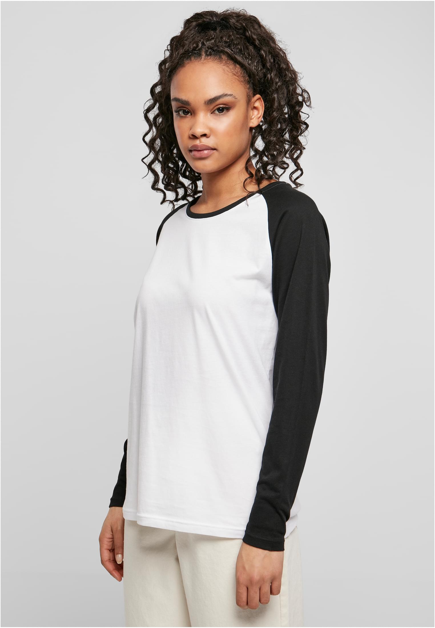 Ladies Contrast Raglan Longsleeve white/black 3XL - variant image 1