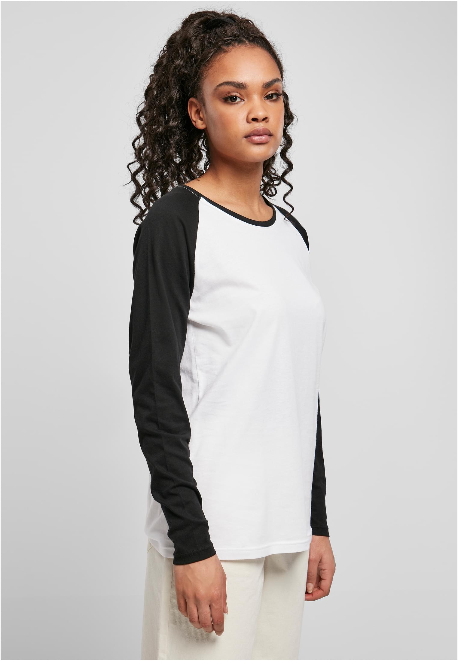 Ladies Contrast Raglan Longsleeve white/black 3XL - variant image 3