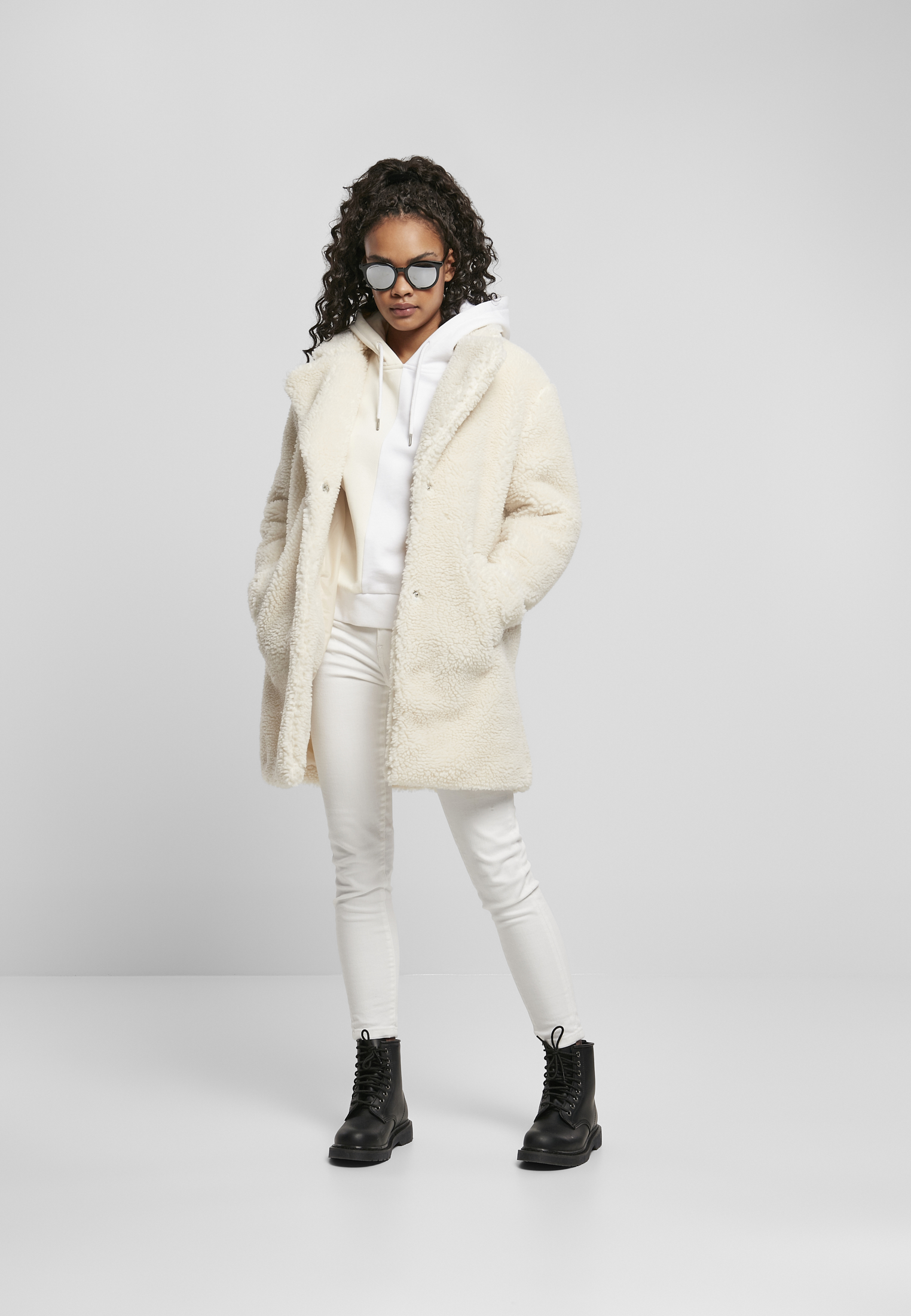 Mujeres abrigo oversize Sherpa blancos 3XL
 - variant image 4