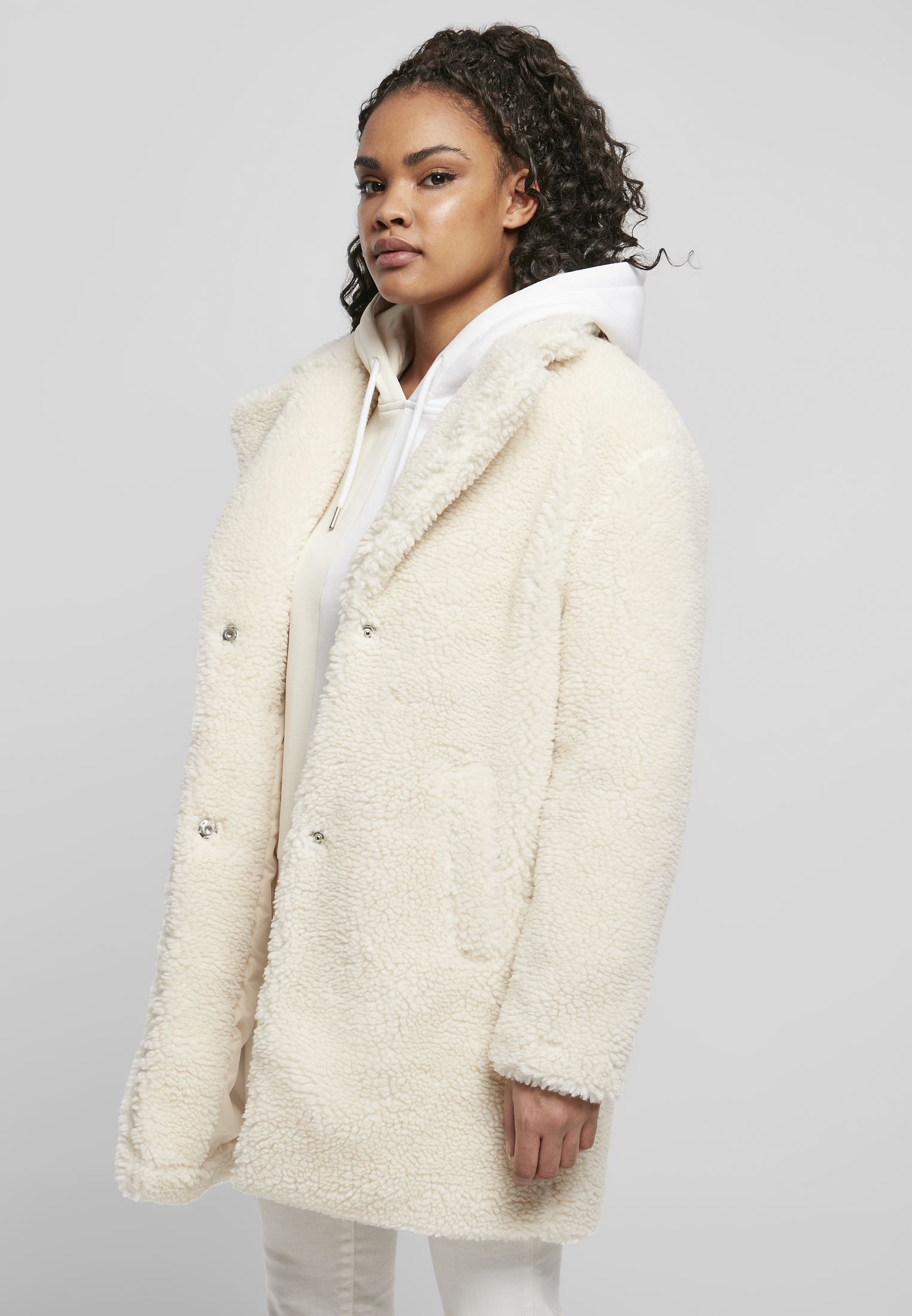 Mujeres abrigo oversize Sherpa blancos 3XL
 - variant image 1