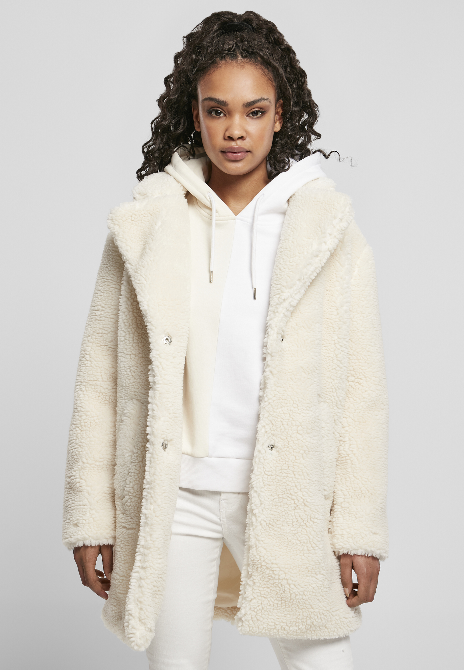 Ladies Oversized Sherpa Coat whitesand 3XL - alternate variant 6