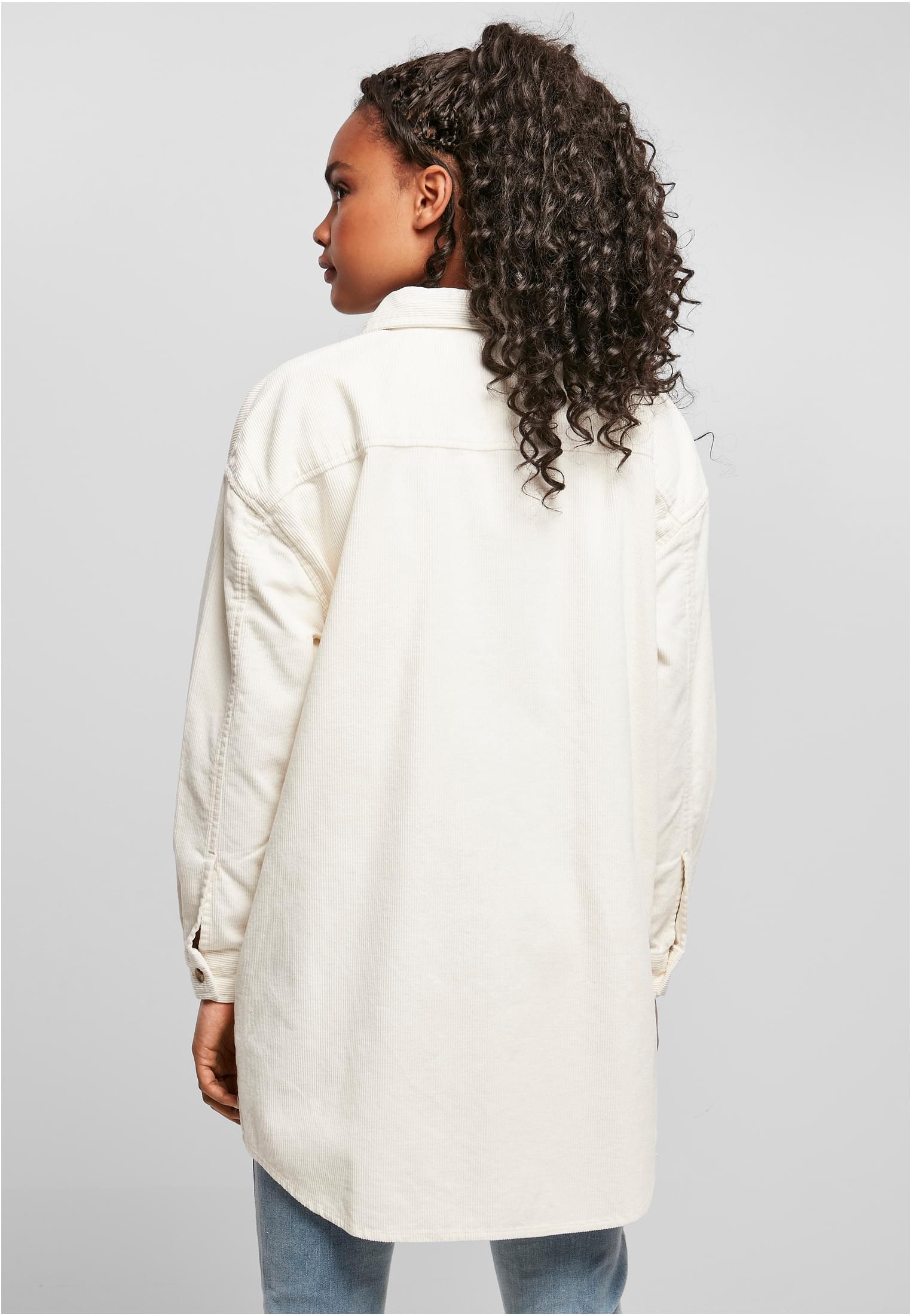 Ladies Long Corduroy Overshirt whitesand 3XL - variant image 2