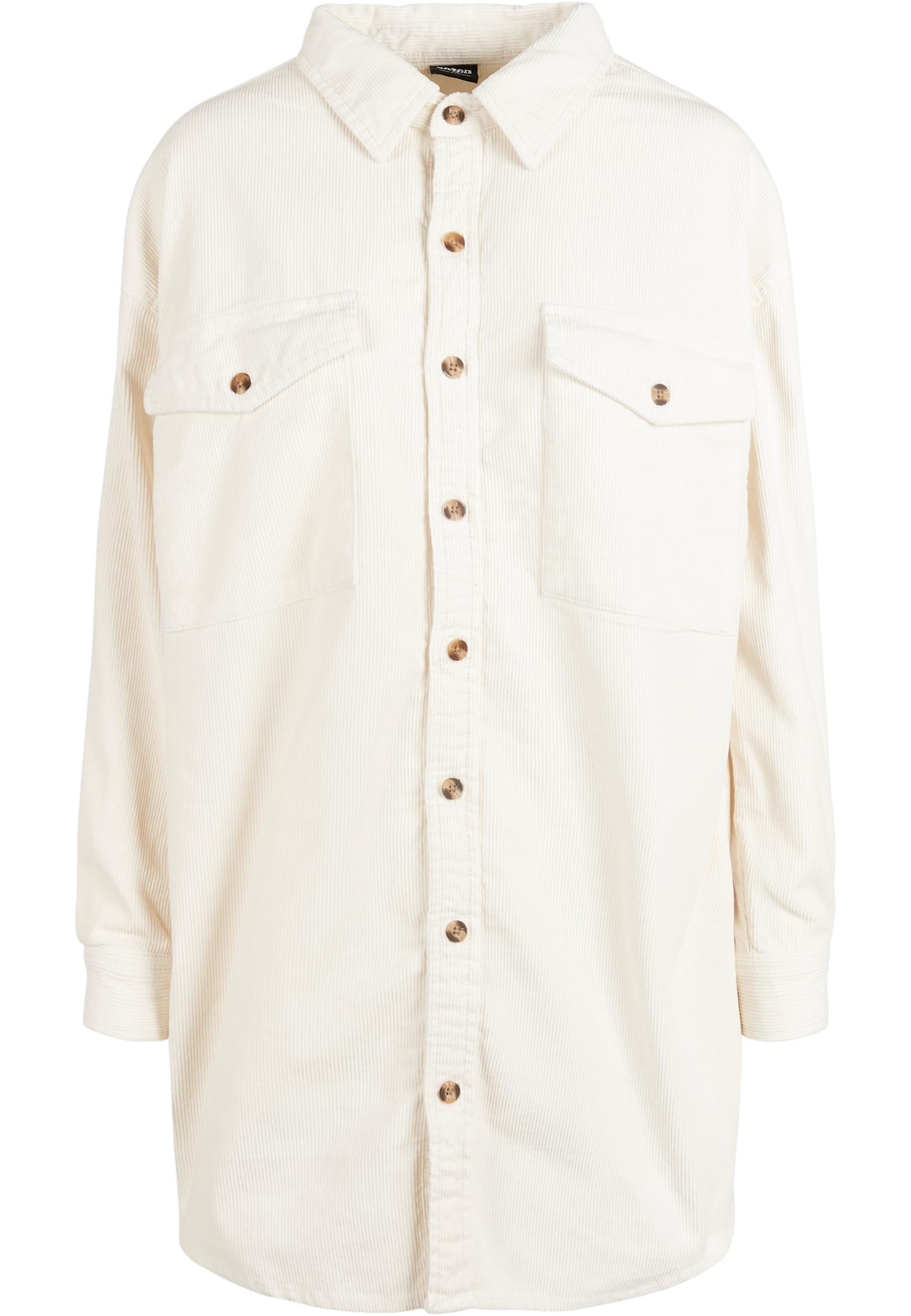 Ladies Long Corduroy Overshirt whitesand 3XL - variant image 5