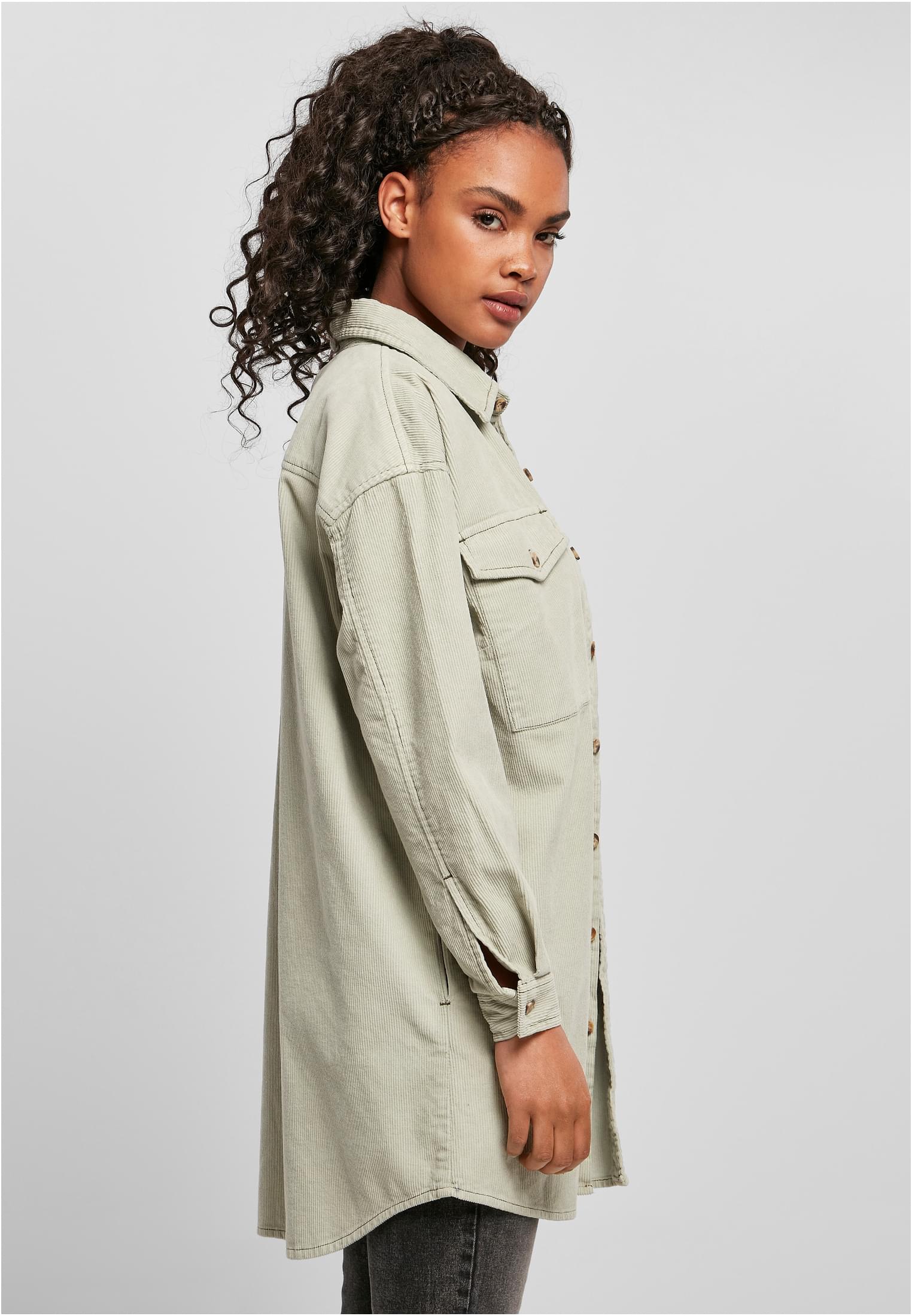 Ladies Long Corduroy Overshirt softsalvia 3XL - variant image 3