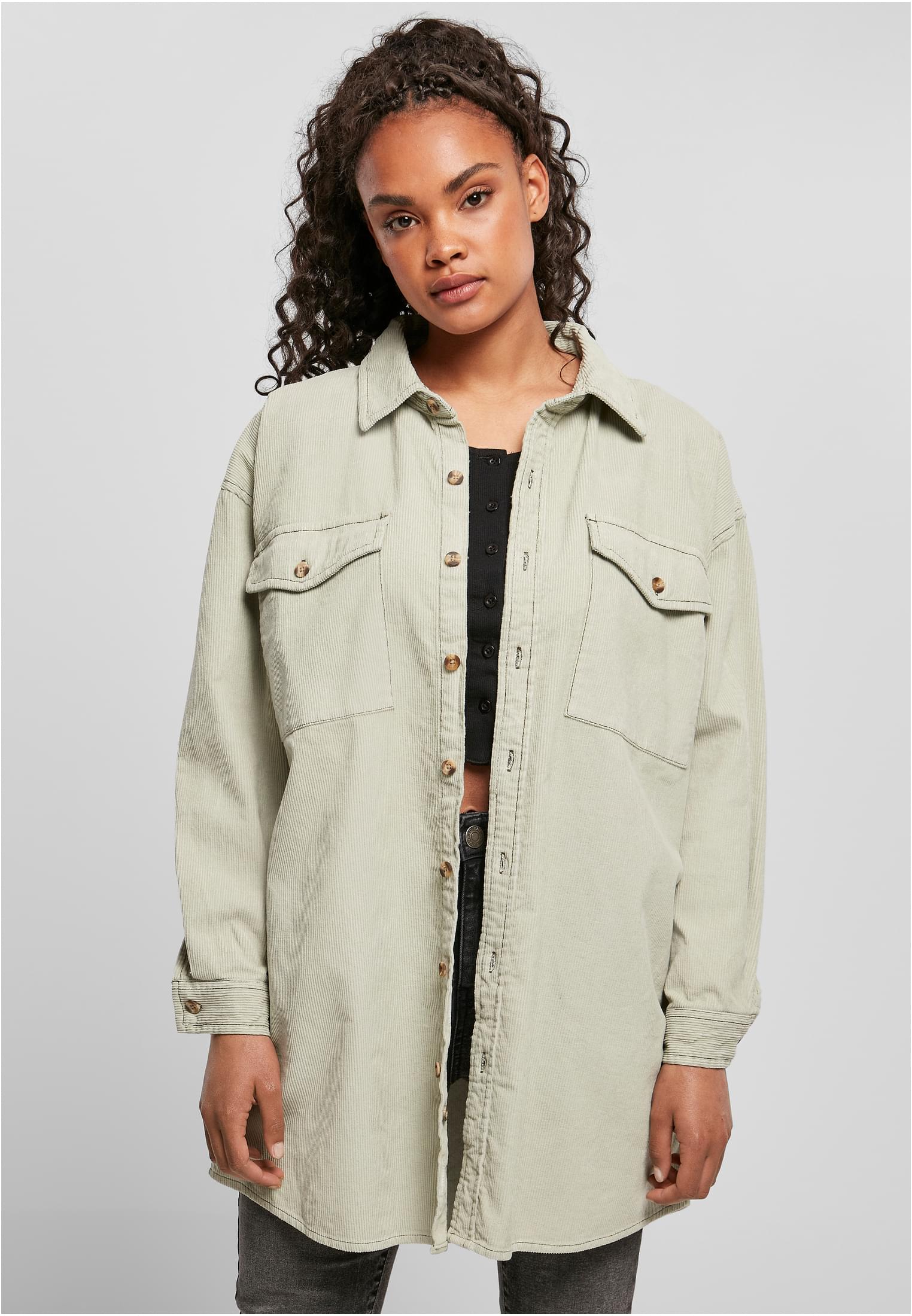 Ladies Long Corduroy Overshirt softsalvia 3XL - alternate variant 3