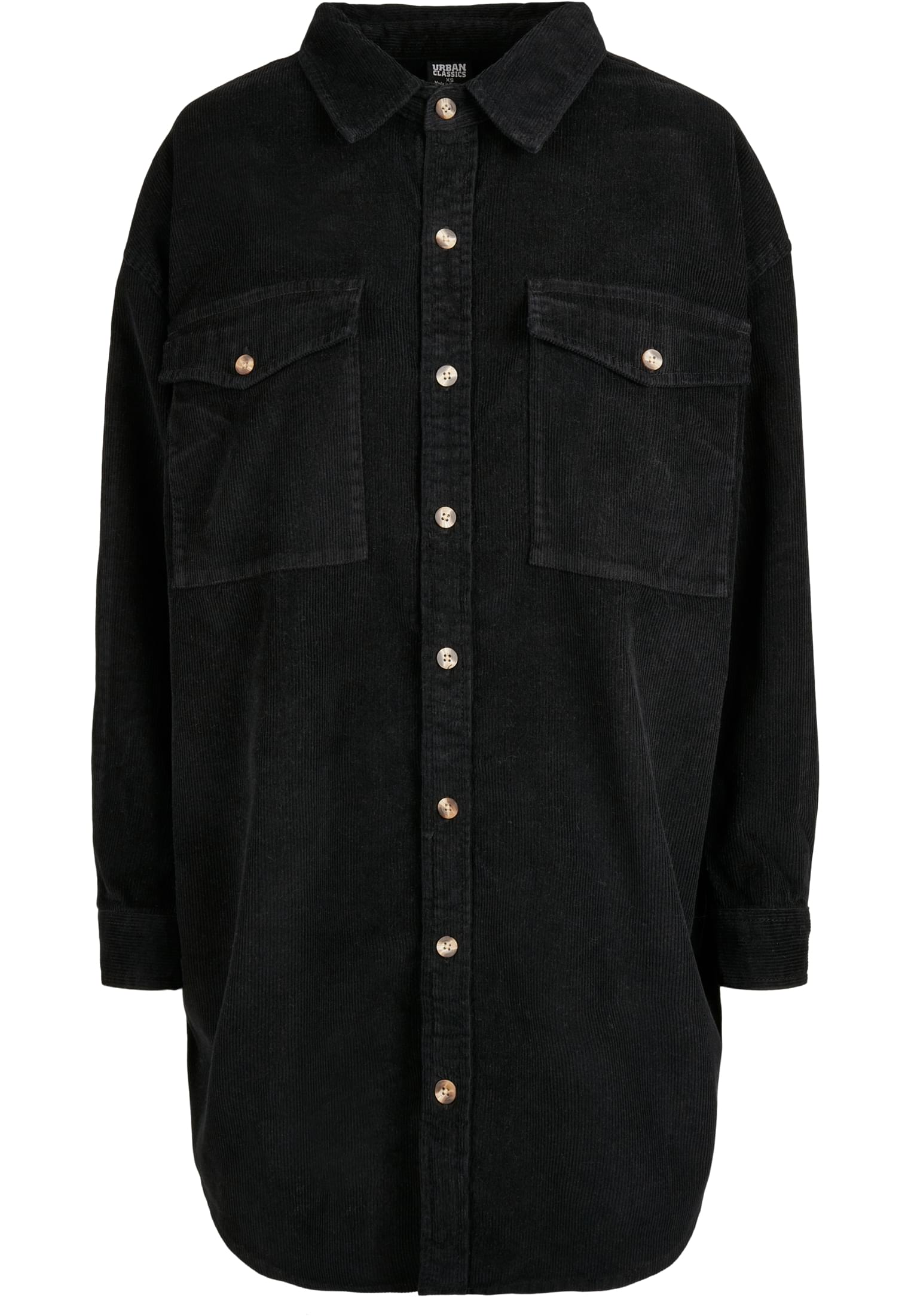 Ladies Long Corduroy Overshirt black 3XL - variant image 5
