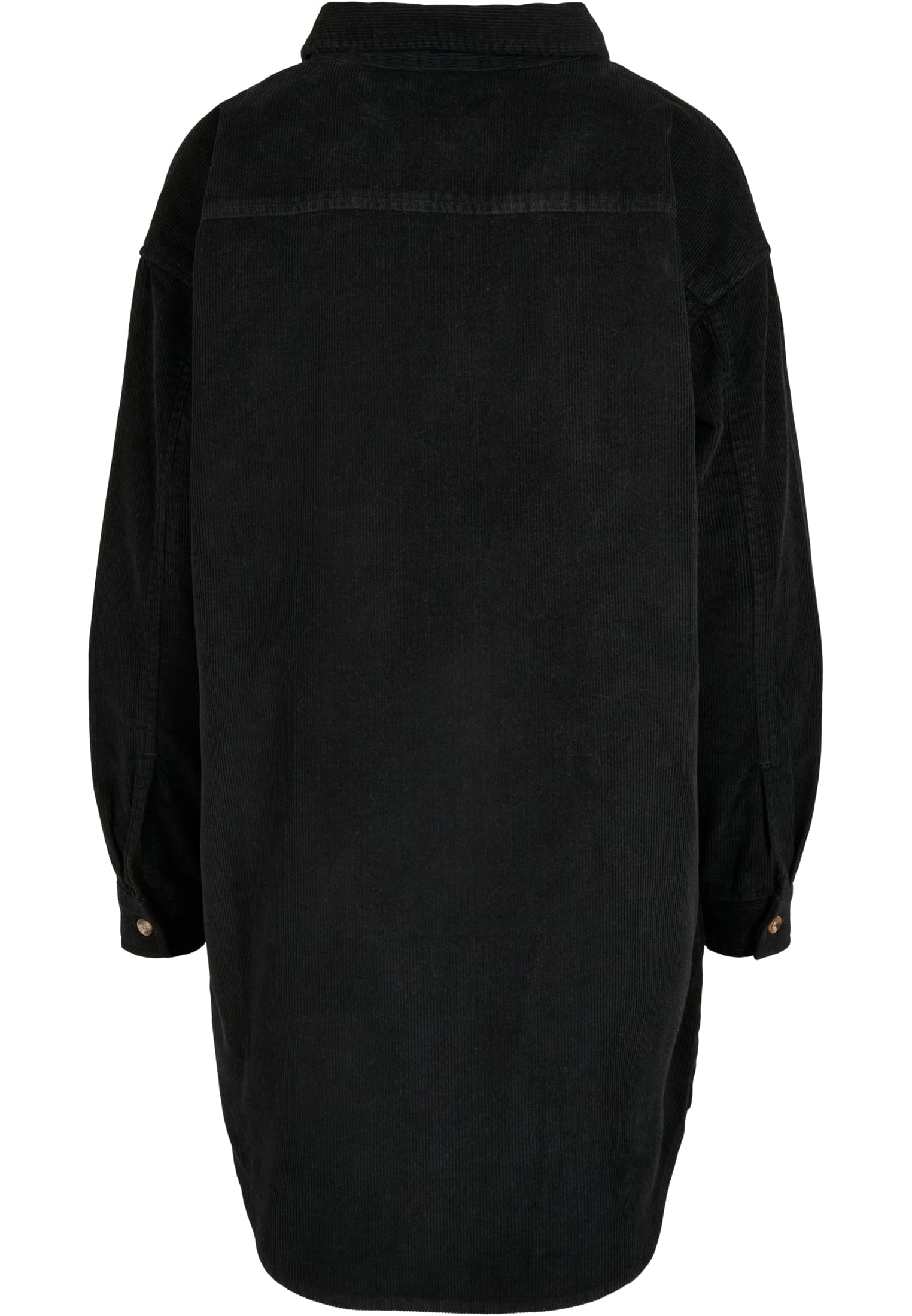 Ladies Long Corduroy Overshirt black 3XL - variant image 6