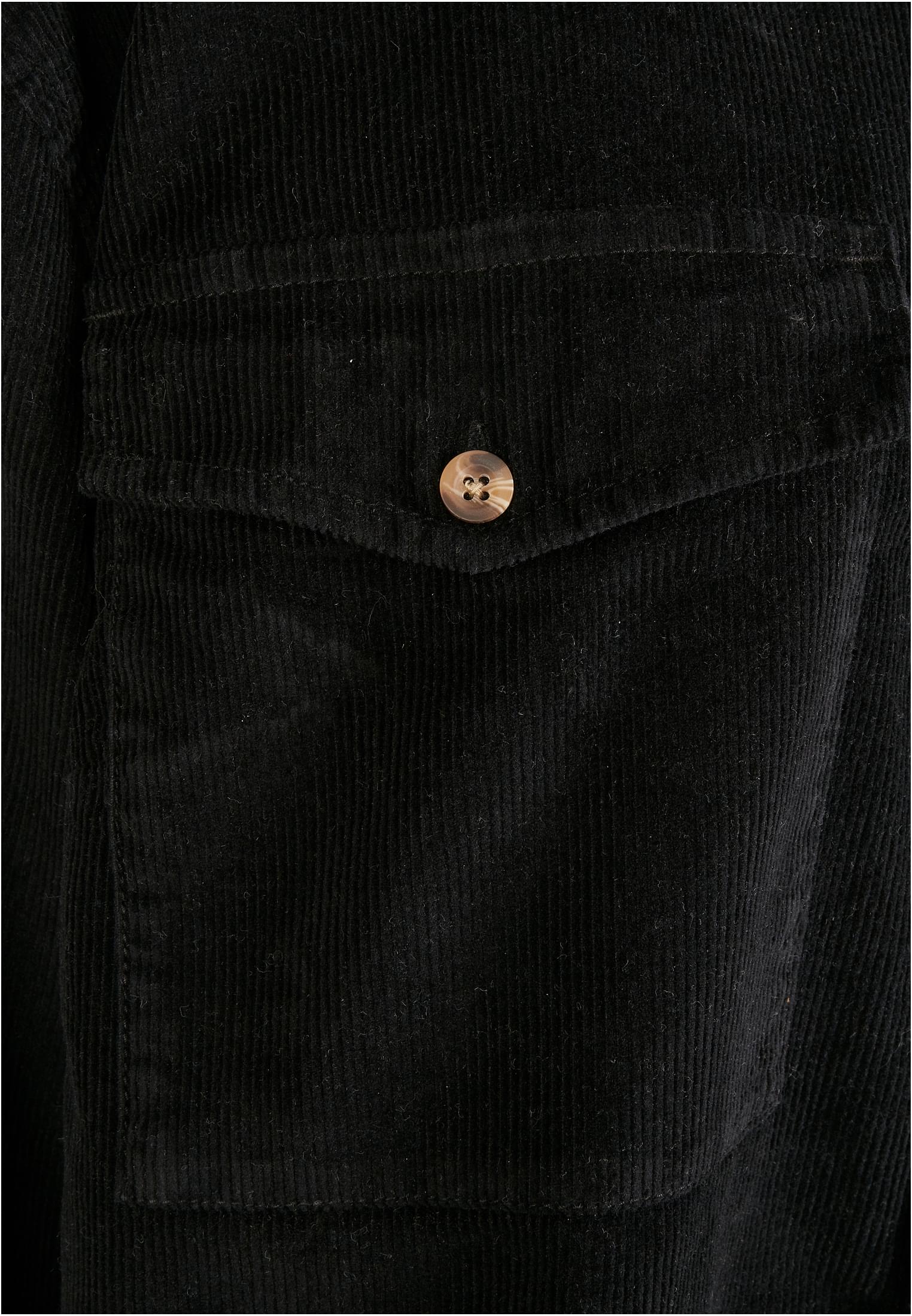 Ladies Long Corduroy Overshirt black 3XL - variant image 9