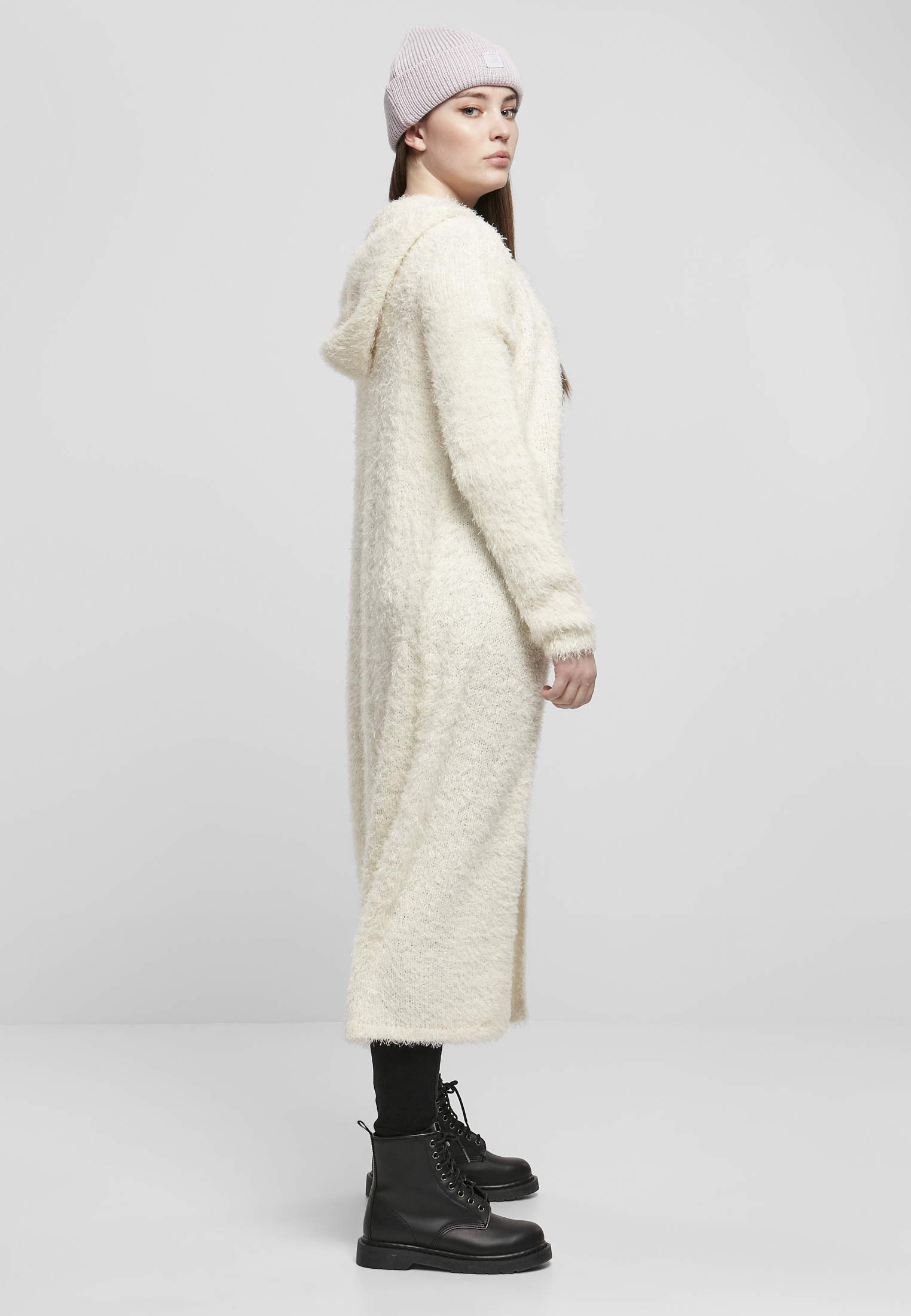 Ladies Hooded Feather Cardigan whitesand 3XL - variant image 3