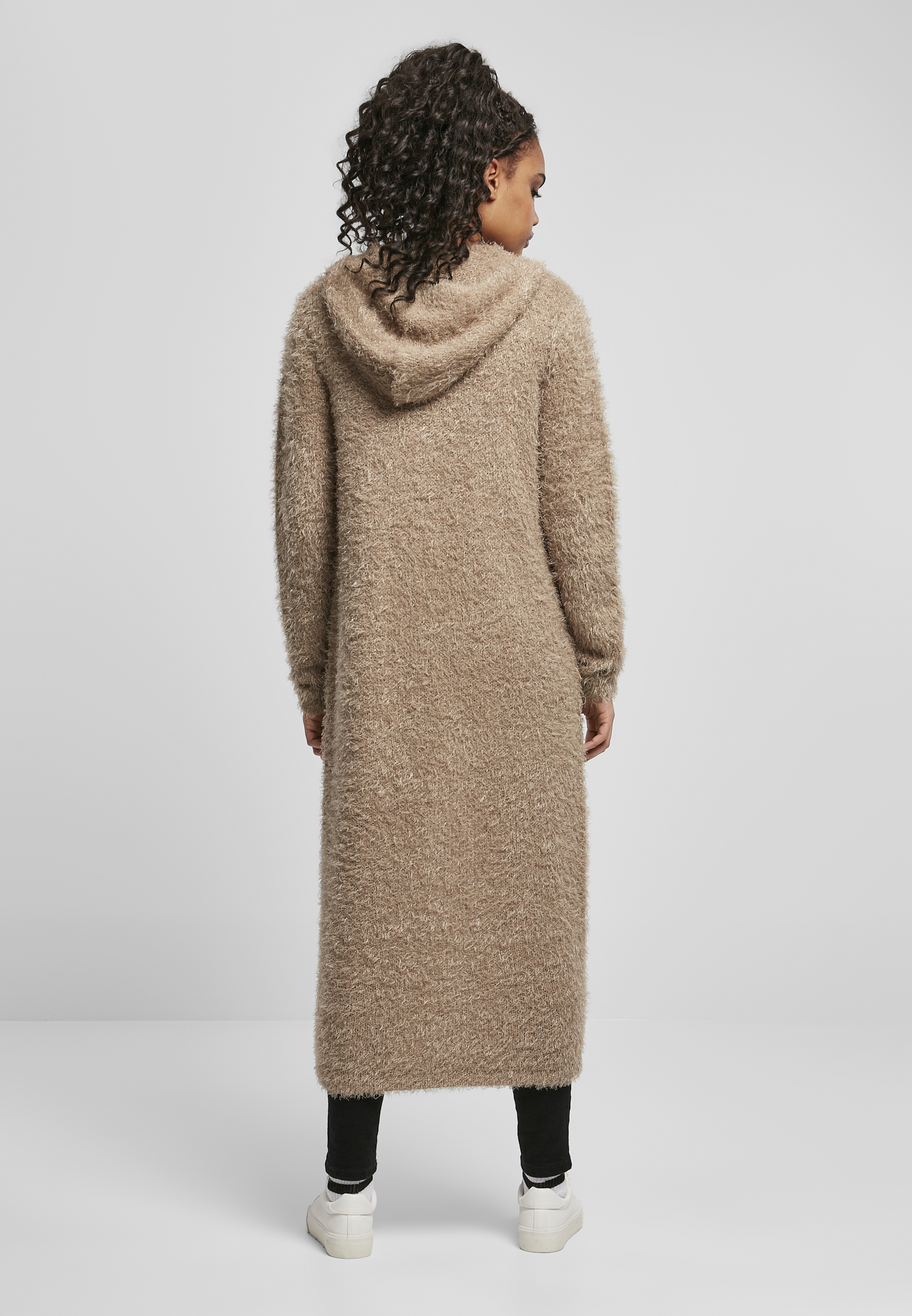 Ladies Hooded Feather Cardigan softtaupe 3XL - variant image 2