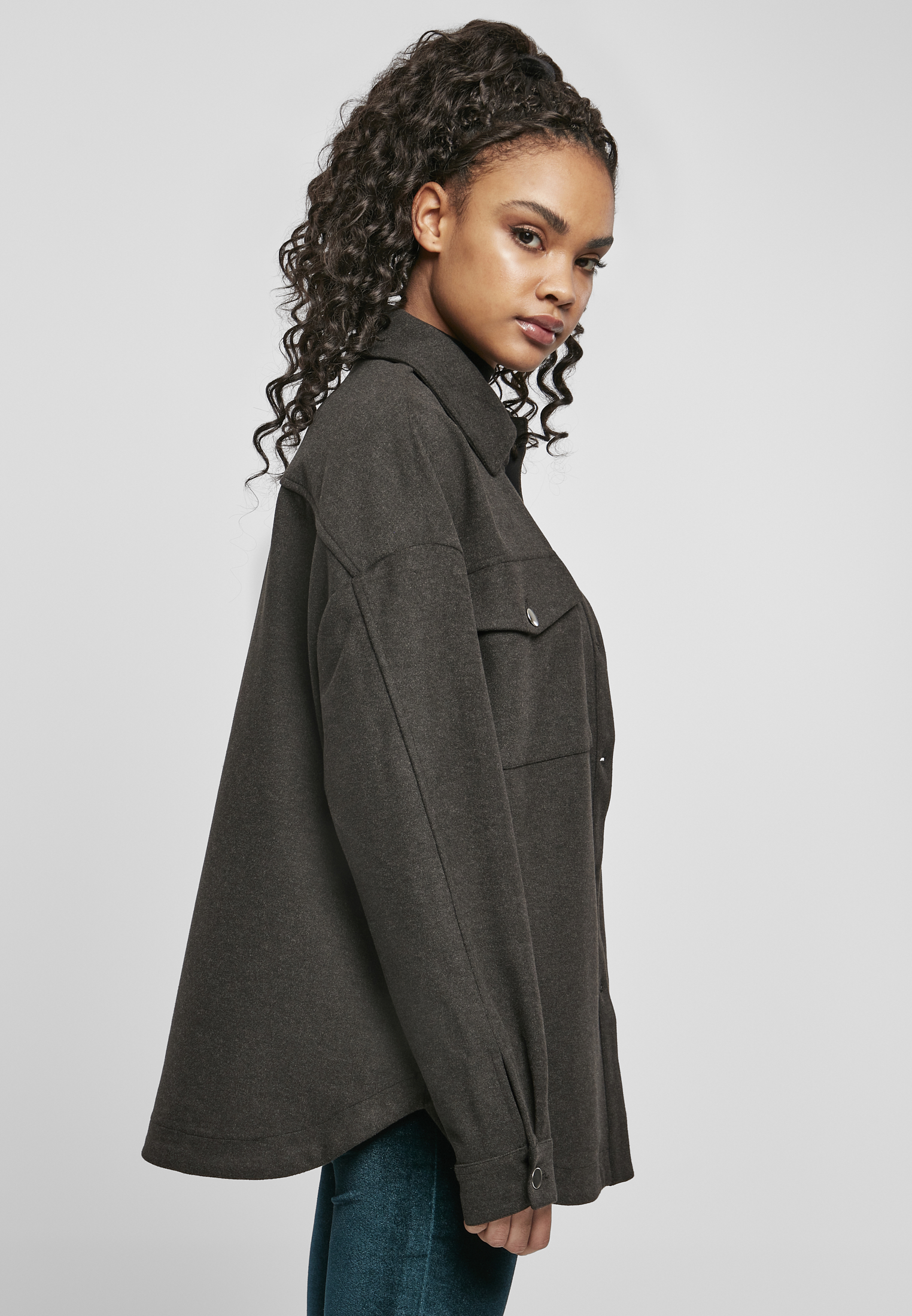 Ladies Classic Overshirt charcoal 3XL - variant image 3