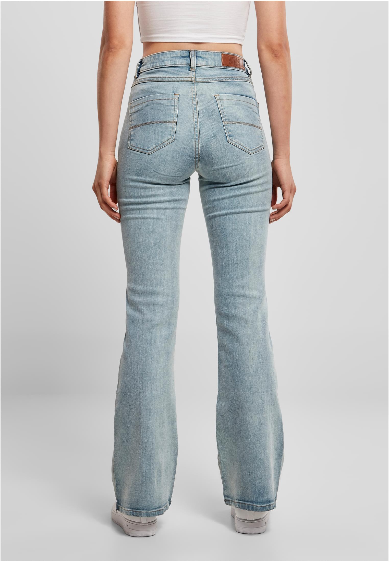 Ladies High Waist Flared Denim Pants tinted light blue washed 26 - variant image 2