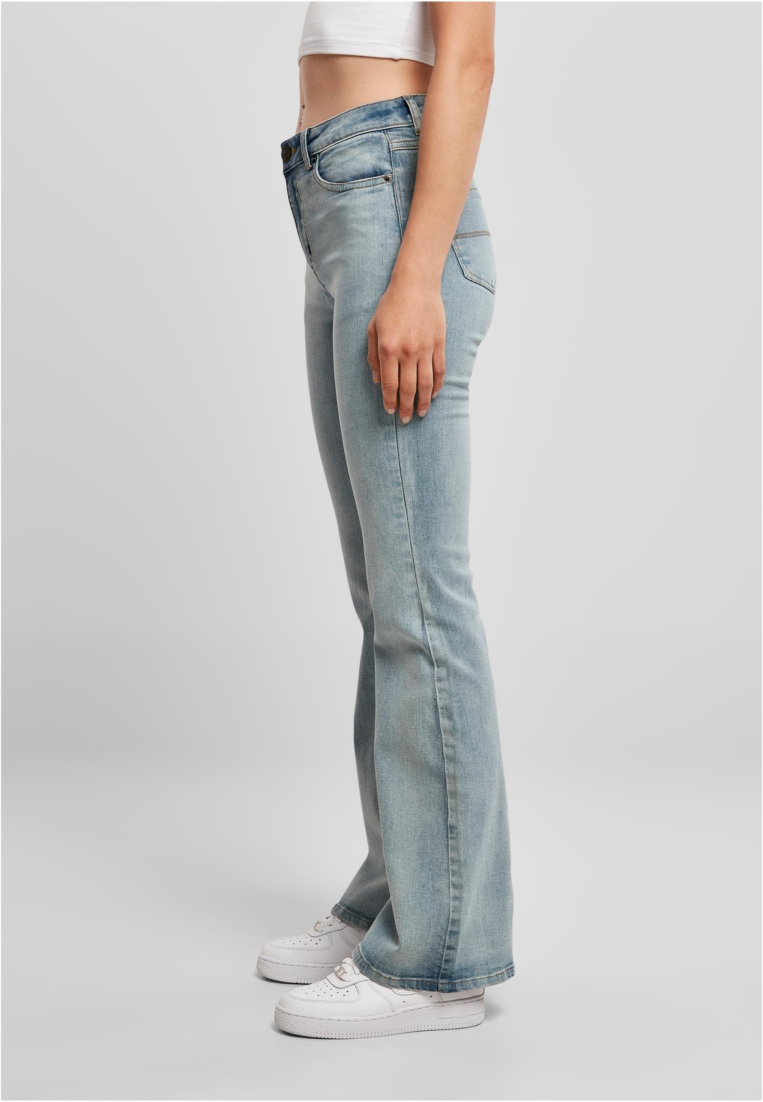 Ladies High Waist Flared Denim Pants tinted light blue washed 26 - variant image 1