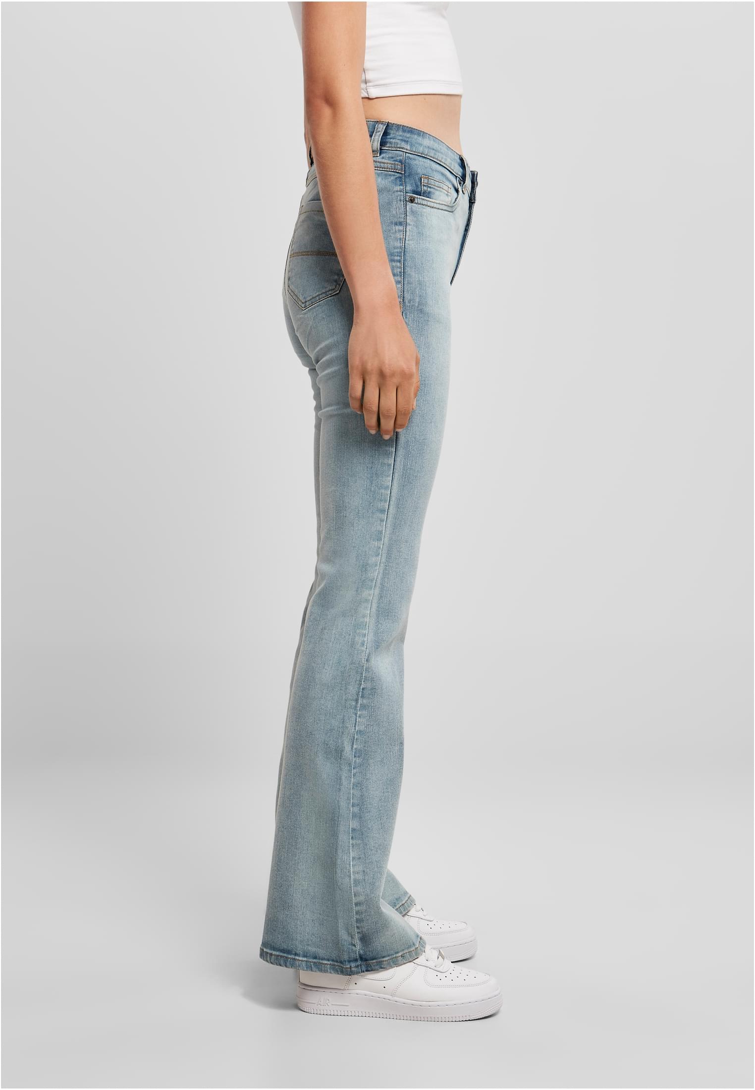 Ladies High Waist Flared Denim Pants tinted light blue washed 26 - variant image 3