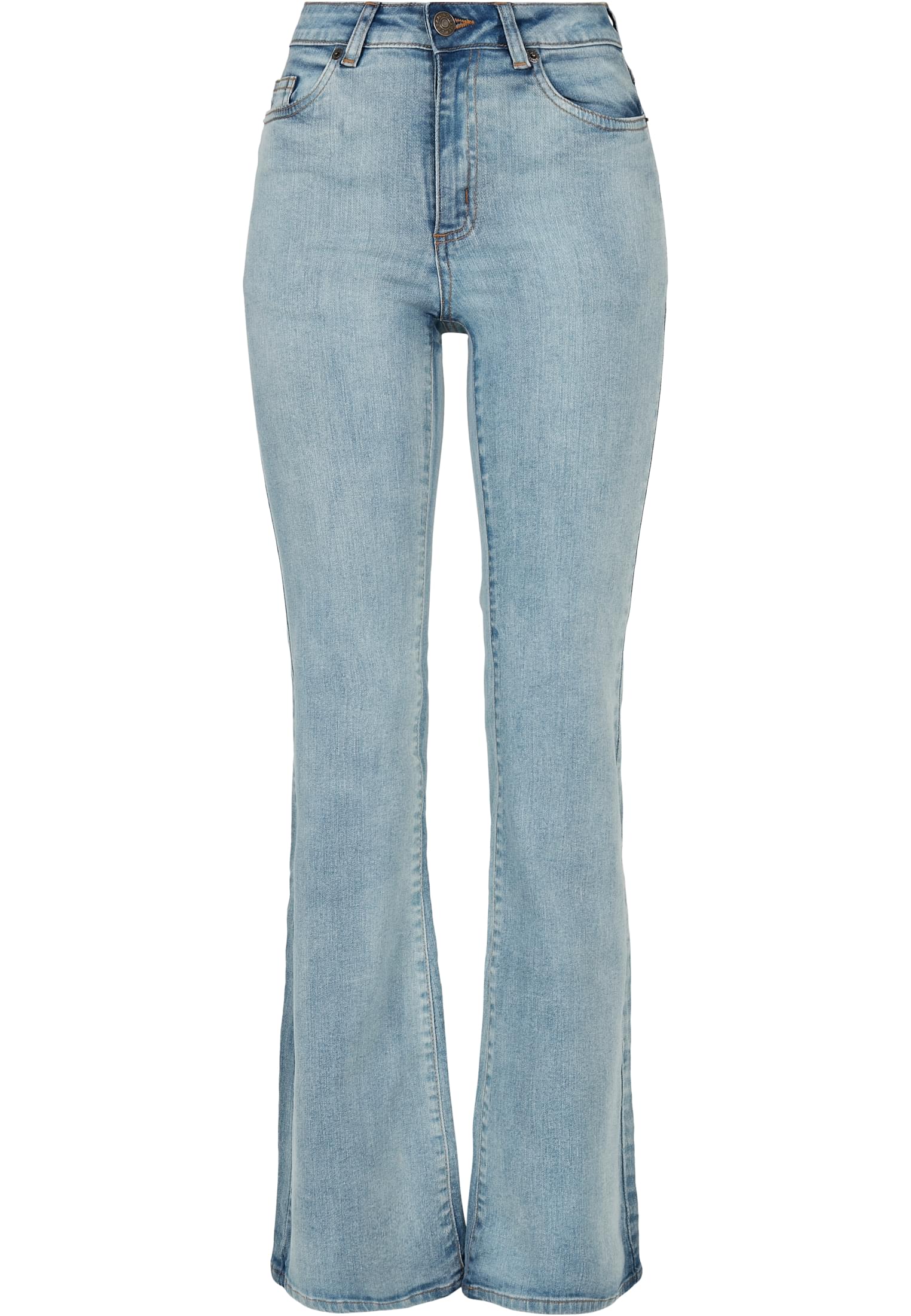 Ladies High Waist Flared Denim Pants tinted light blue washed 26 - variant image 5