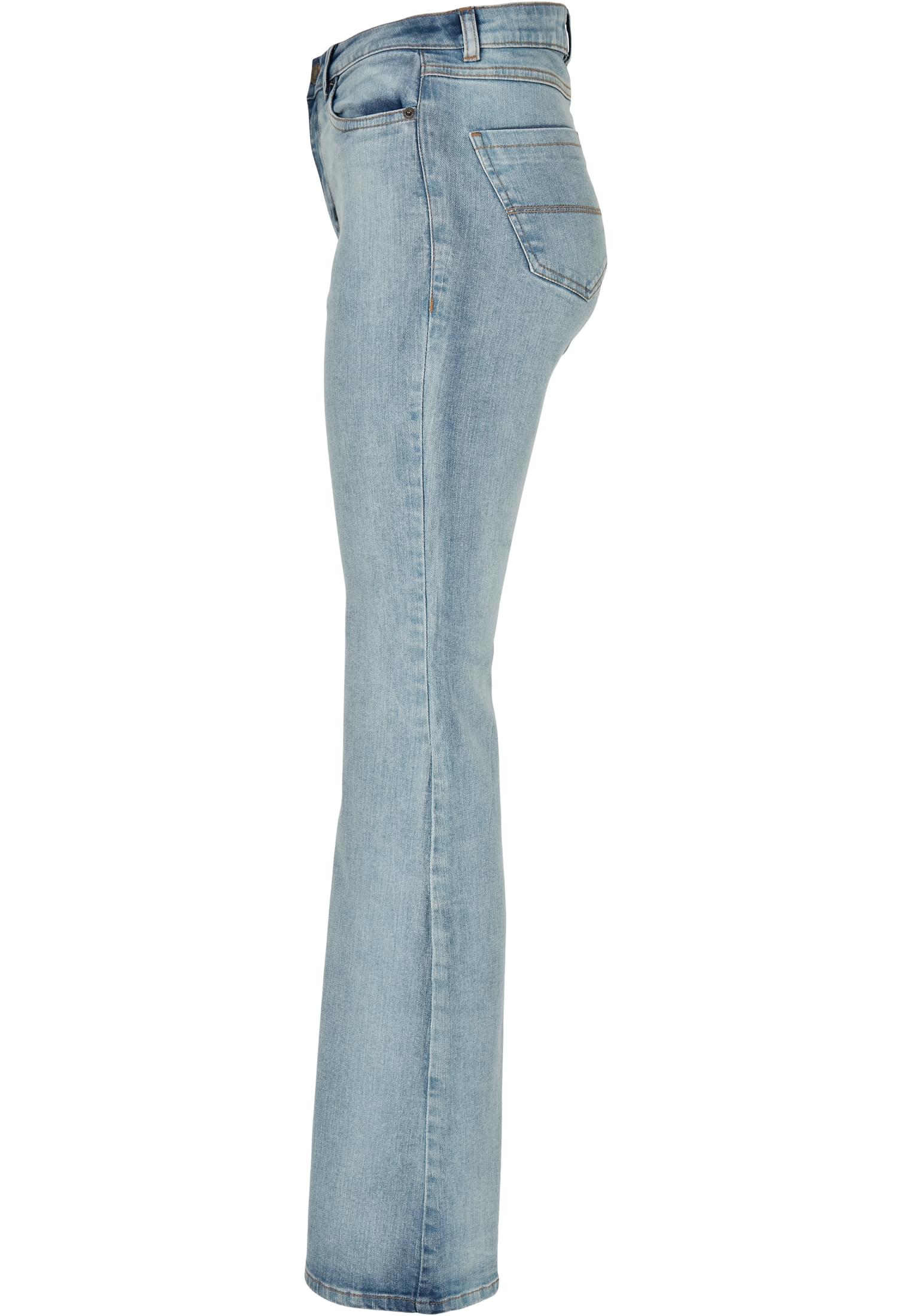 Ladies High Waist Flared Denim Pants tinted light blue washed 26 - variant image 6