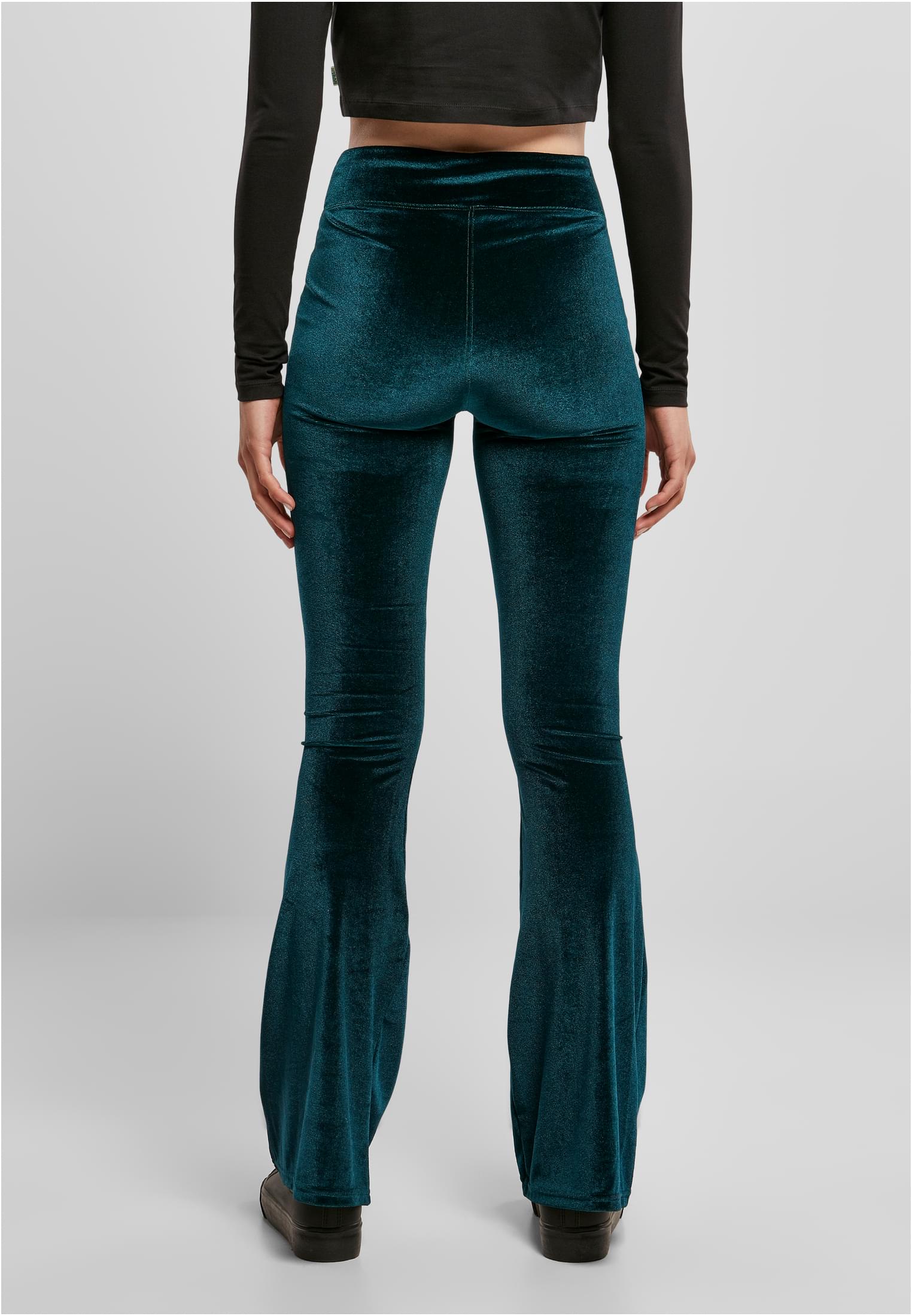女性 高腰 绒面 靴型 紧身裤  teal 3XL
 - variant image 2