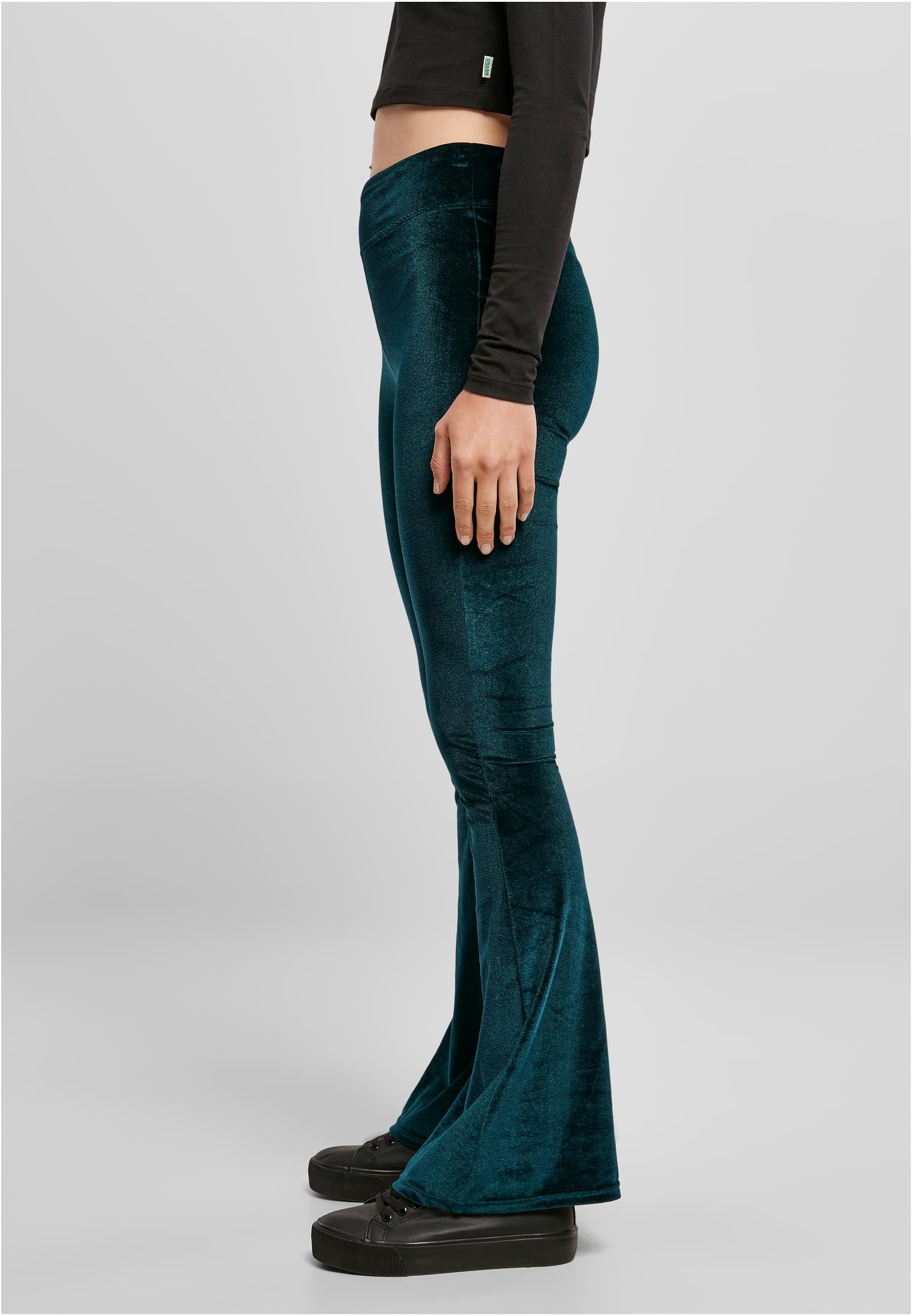 女性 高腰 绒面 靴型 紧身裤  teal 3XL
 - variant image 1
