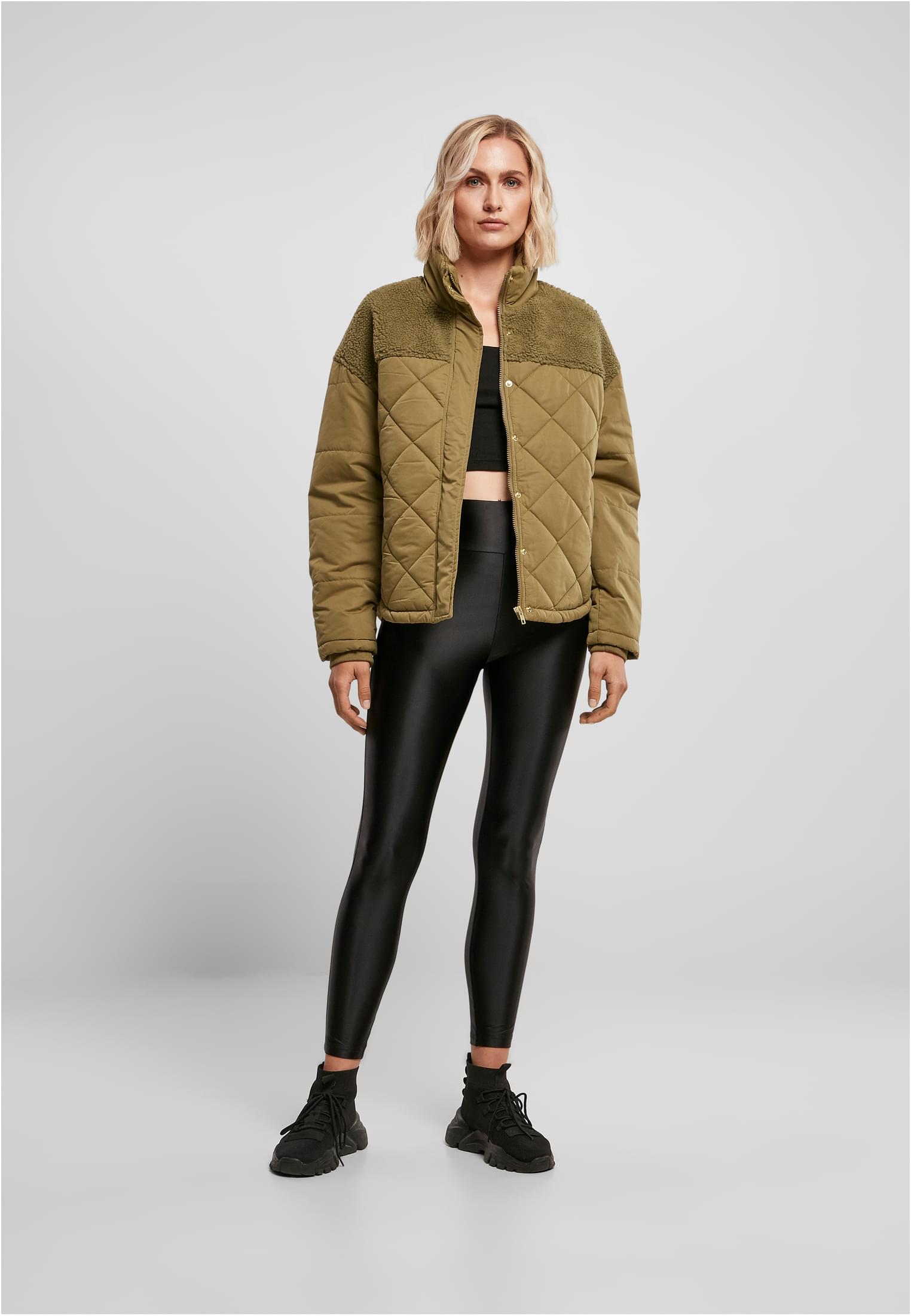 Ladies Oversized Diamond Quilt Puffer Jacket tiniolive 3XL - variant image 4