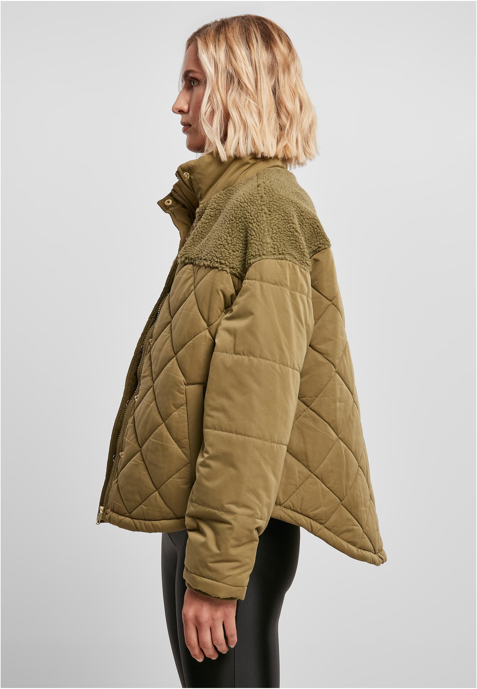 Ladies Oversized Diamond Quilt Puffer Jacket tiniolive 3XL - variant image 1