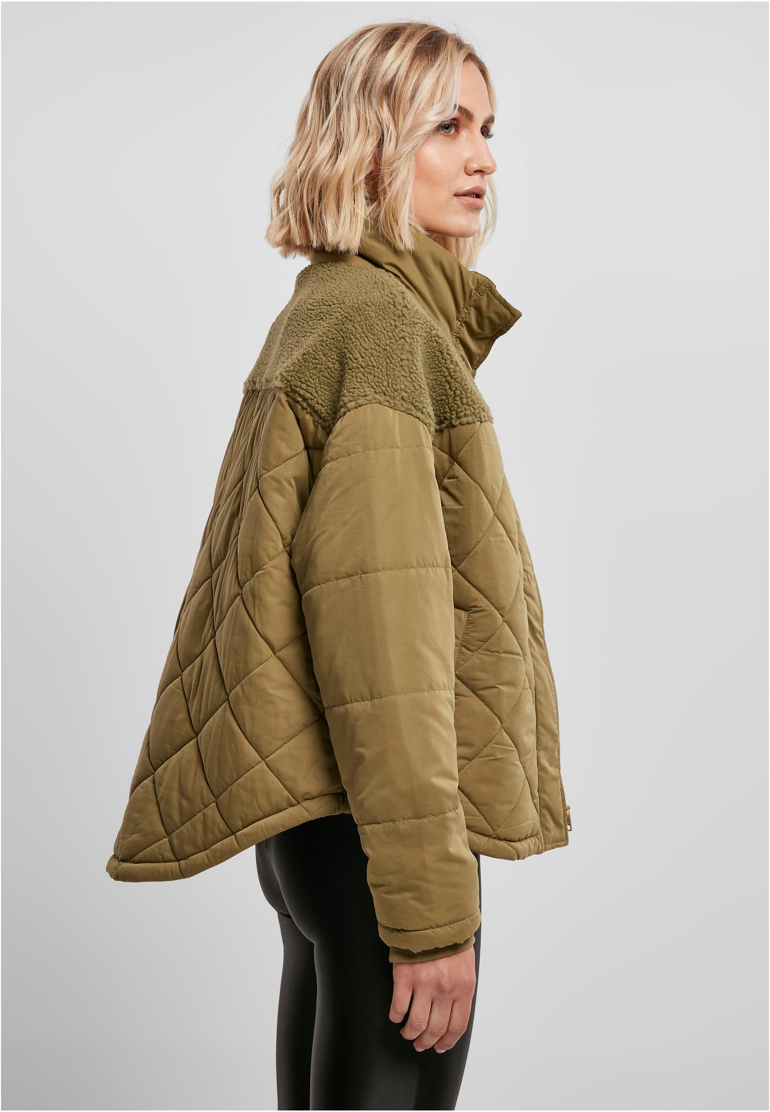Ladies Oversized Diamond Quilt Puffer Jacket tiniolive 3XL - variant image 3