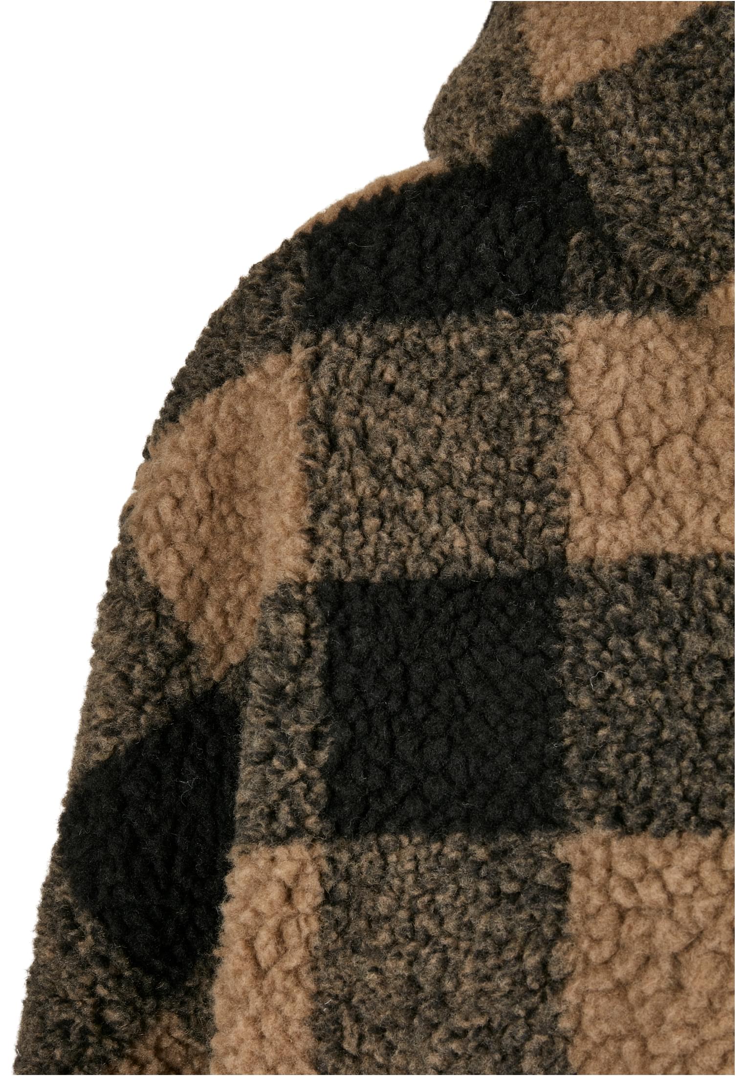 Ladies Hooded Oversized Check Sherpa Jacket softtaupe/black 3XL - variant image 3